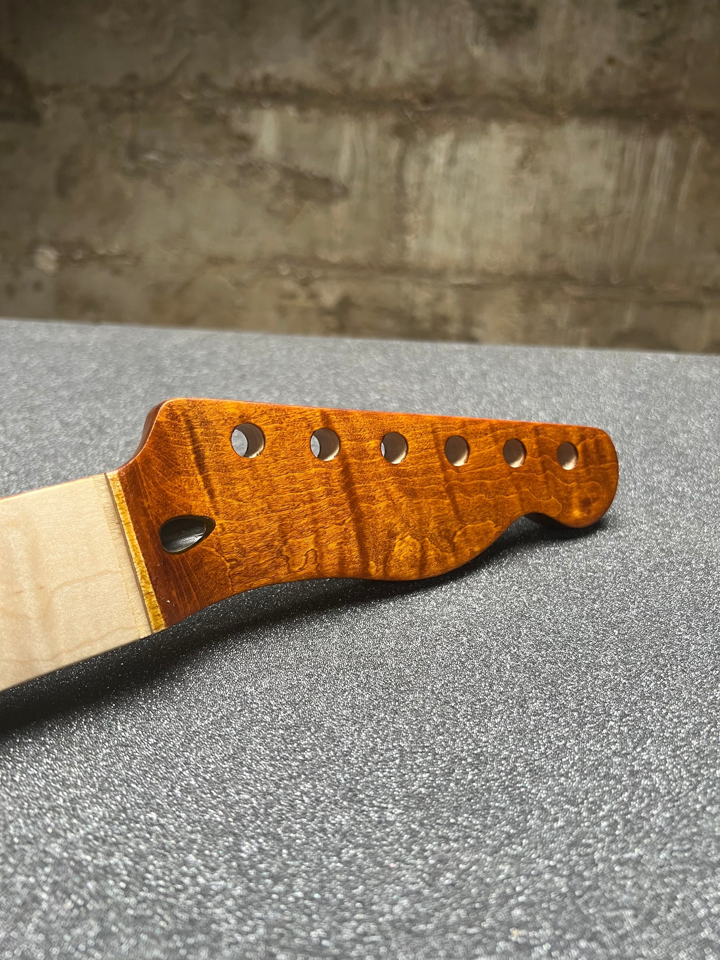 Rustic Brown Flamed Maple Tele Style Neck C Shape Satin 9.5 Radius #17