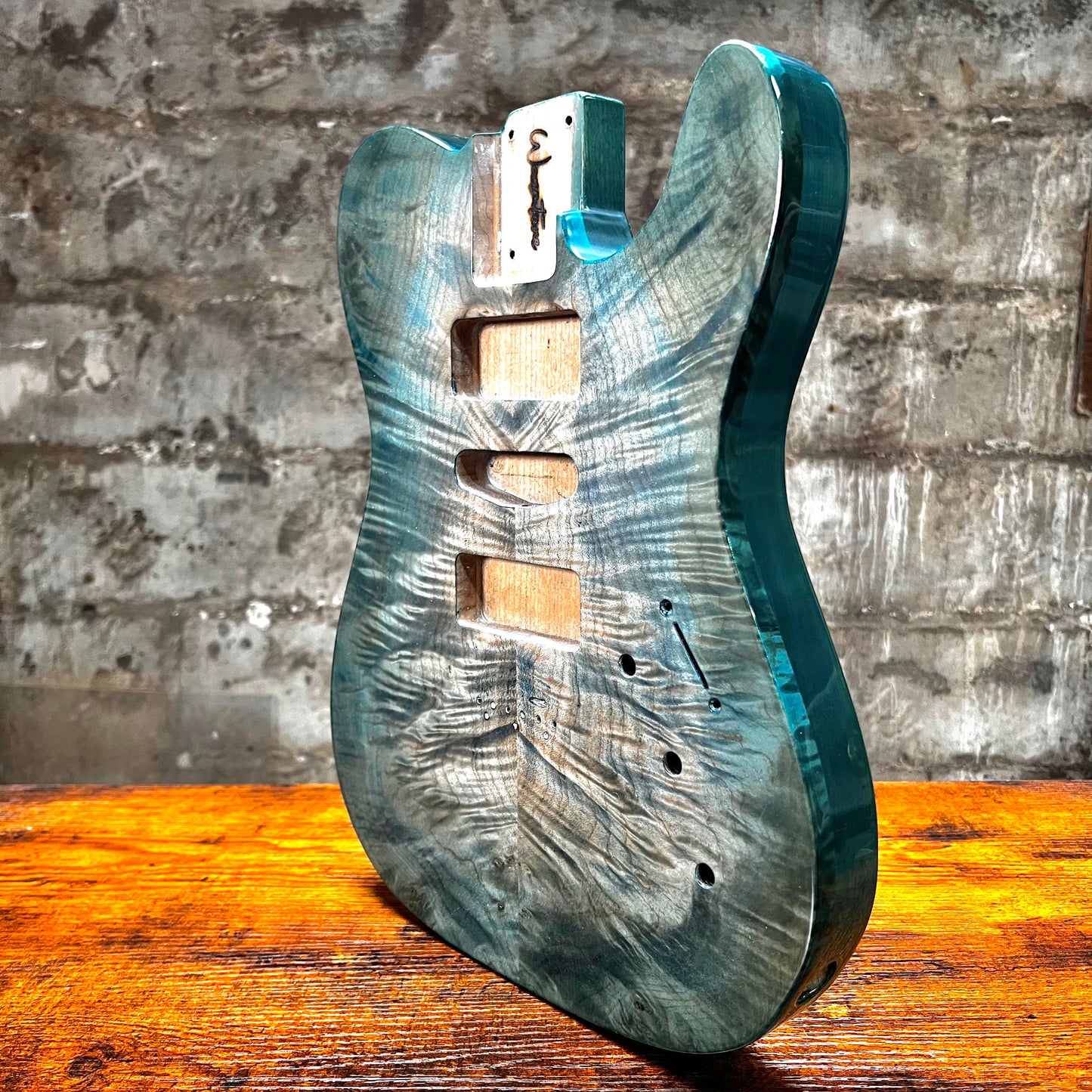 Warmtone Custom Guitars Tele Style Guitar Body P90 “Stoned Burl” B-Stock