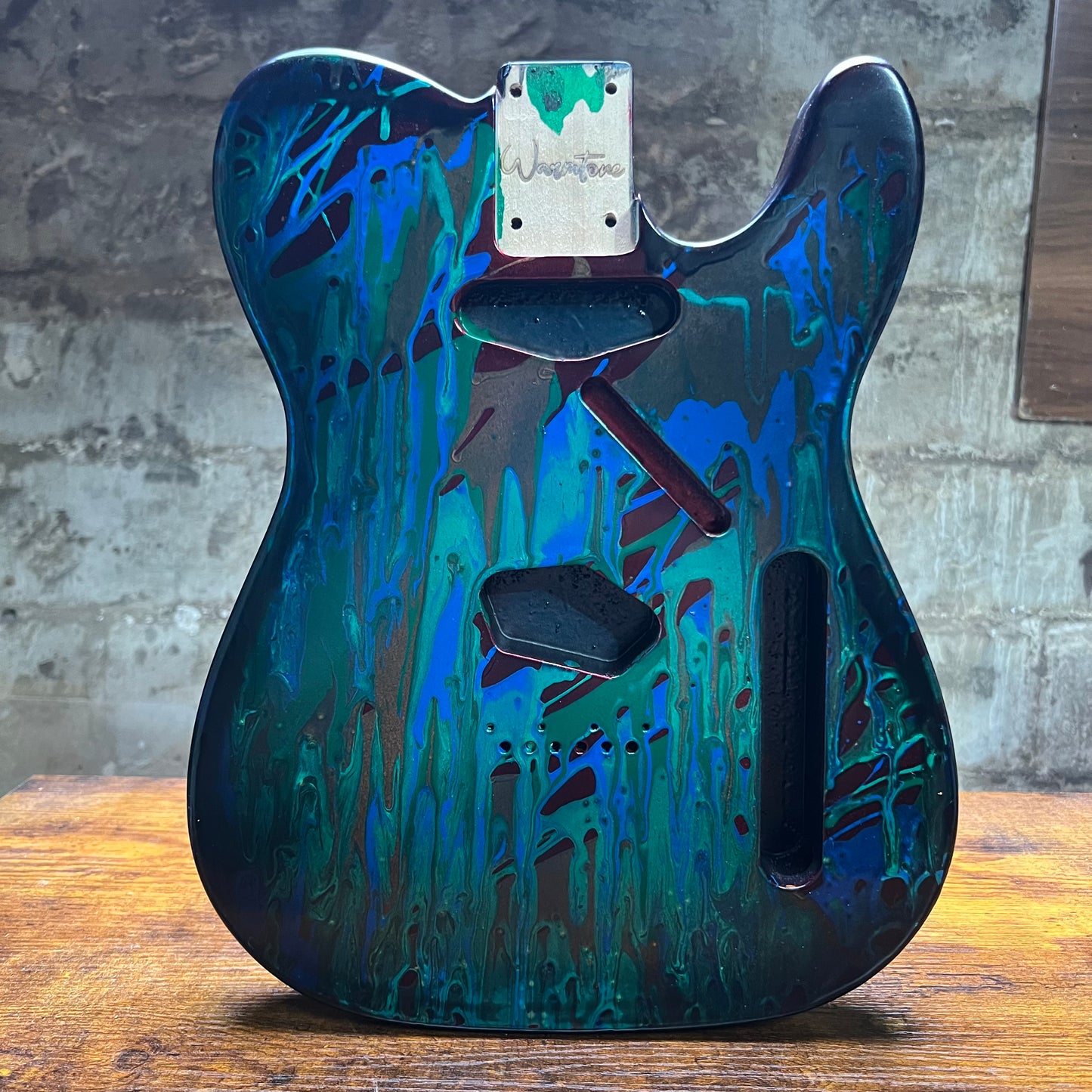 Warmtone Custom Guitars Relic Tele Style Guitar Body “Dark Pour” B Stock