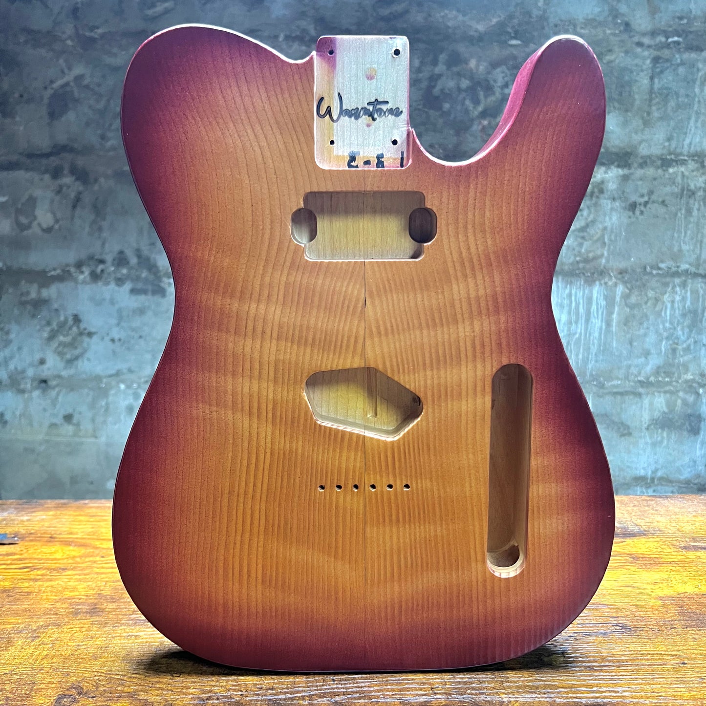 Warmtone CG Tele “Flamed Redwood” Guitar Body B Stock 3.3lbs