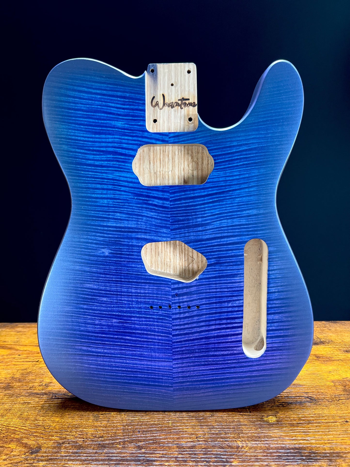Warmtone Custom Guitars Tele Style Guitar Body “Purple to Blue" Flamed Maple