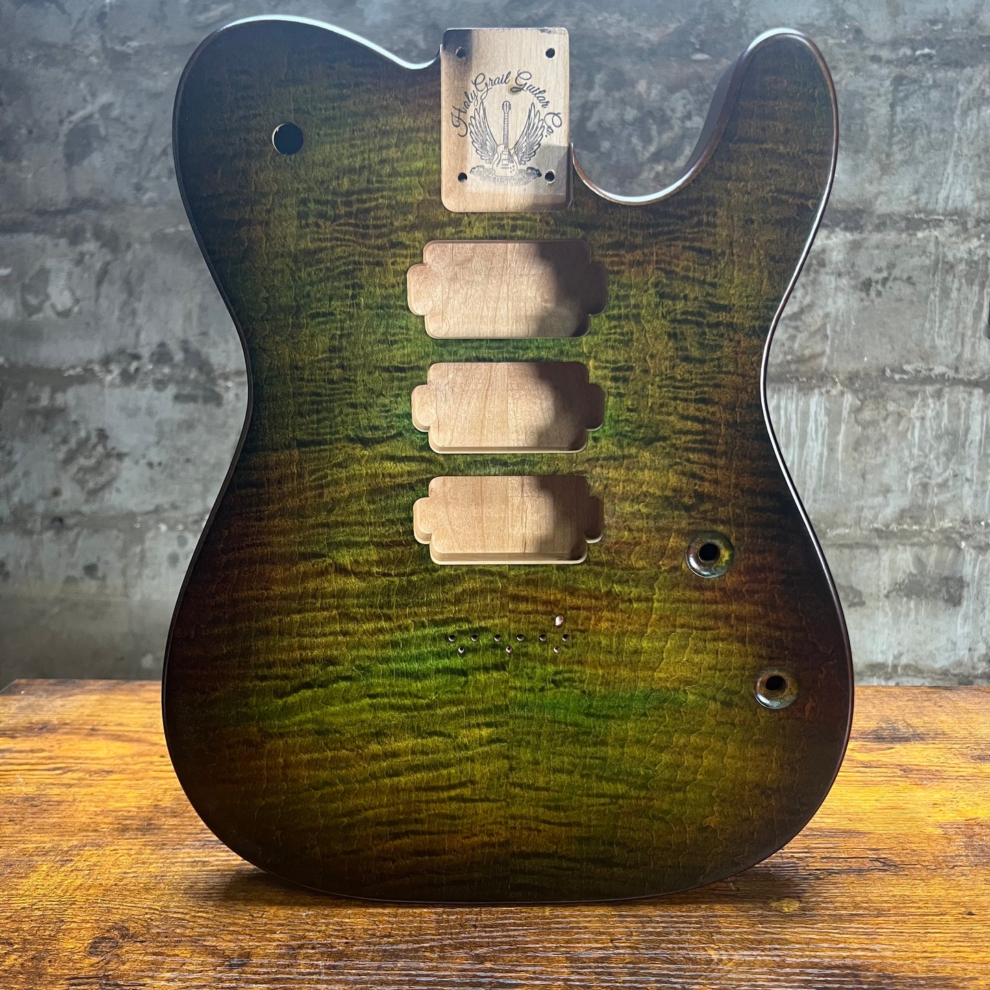 Warmtone CG HHH Tele Guitar Body 2 Sided Flamed Maple “Forest Sunset”
