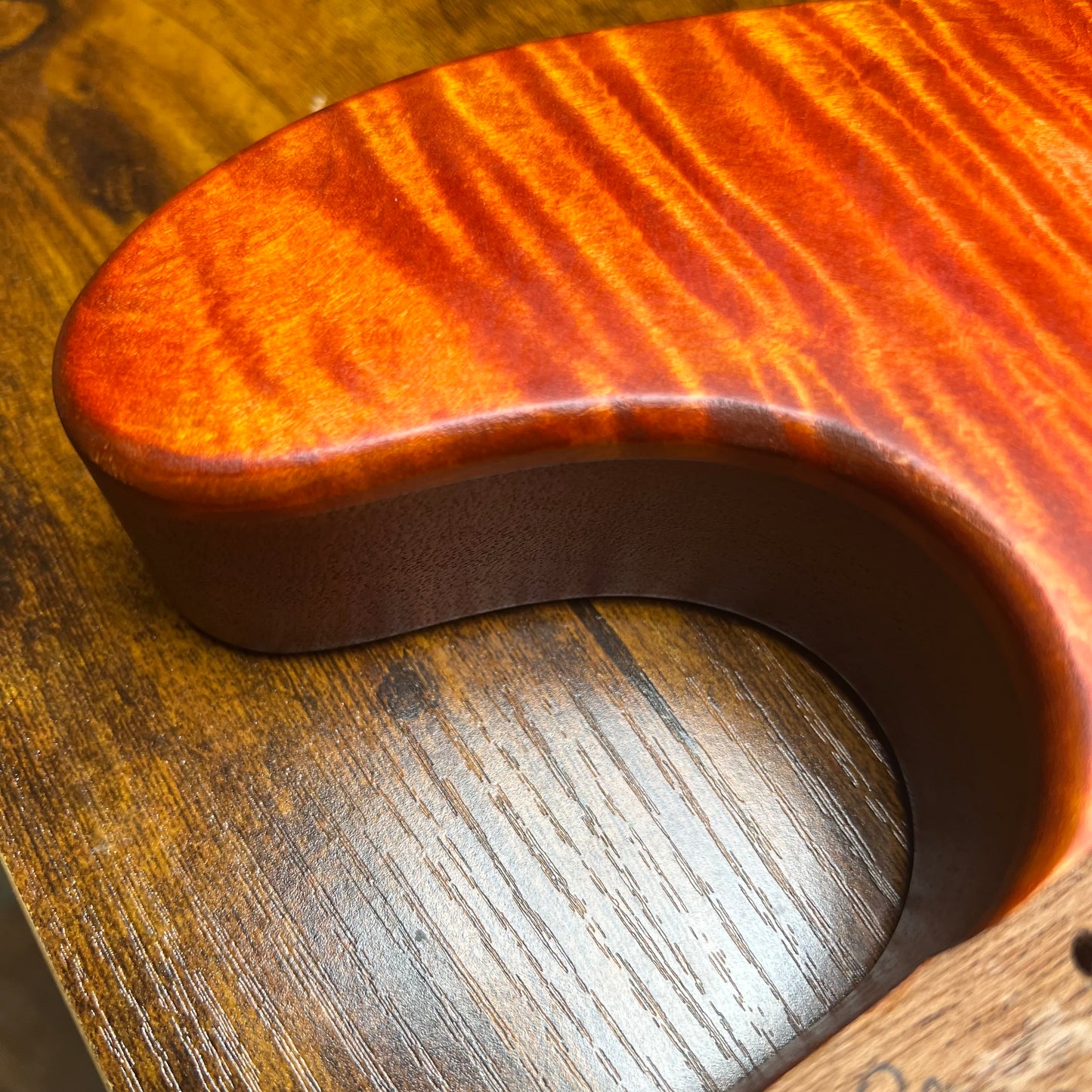 Holy Grail Guitars HHH Tele Flamed Maple Guitar Body “Flames” 1 pc Mahogany