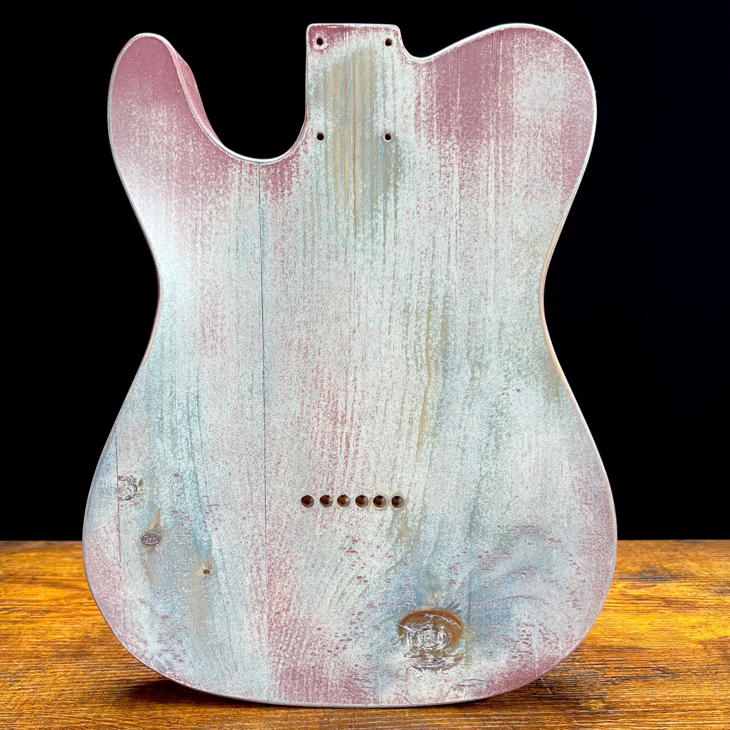 Warmtone Custom Guitars Relic Tele Style Guitar Body “Pink Winter” Nitro