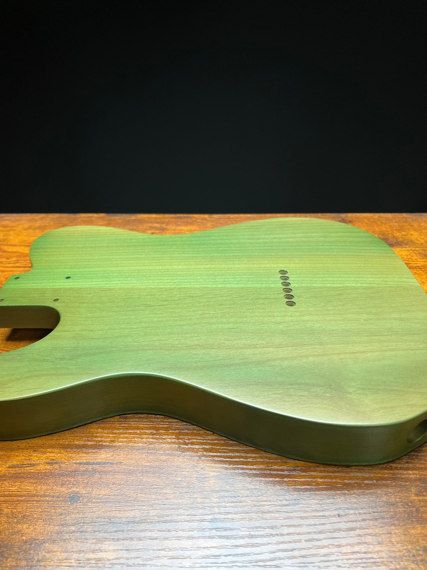 Warmtone Custom Guitars Tele Style Guitar Body “Lime Burst” Flamed Maple