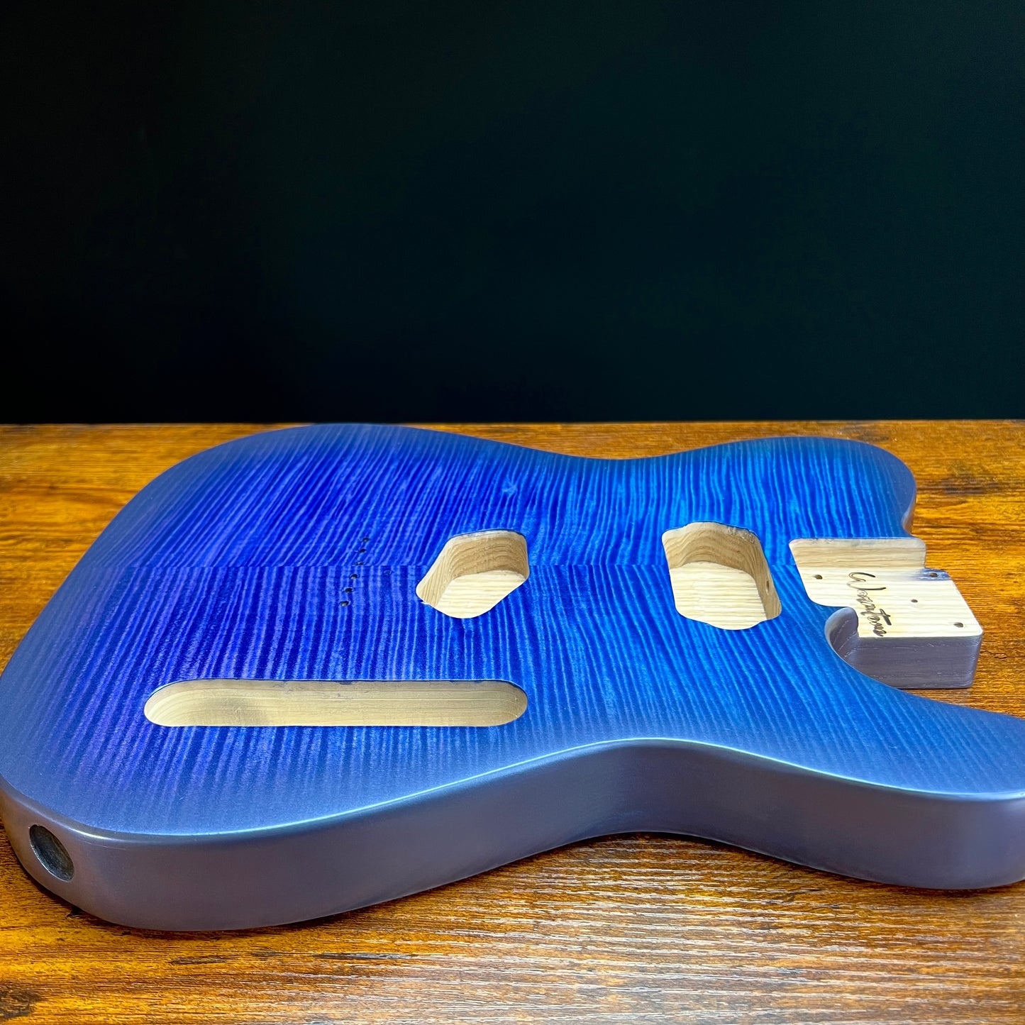 Warmtone Custom Guitars Tele Style Guitar Body “Purple to Blue" Flamed Maple