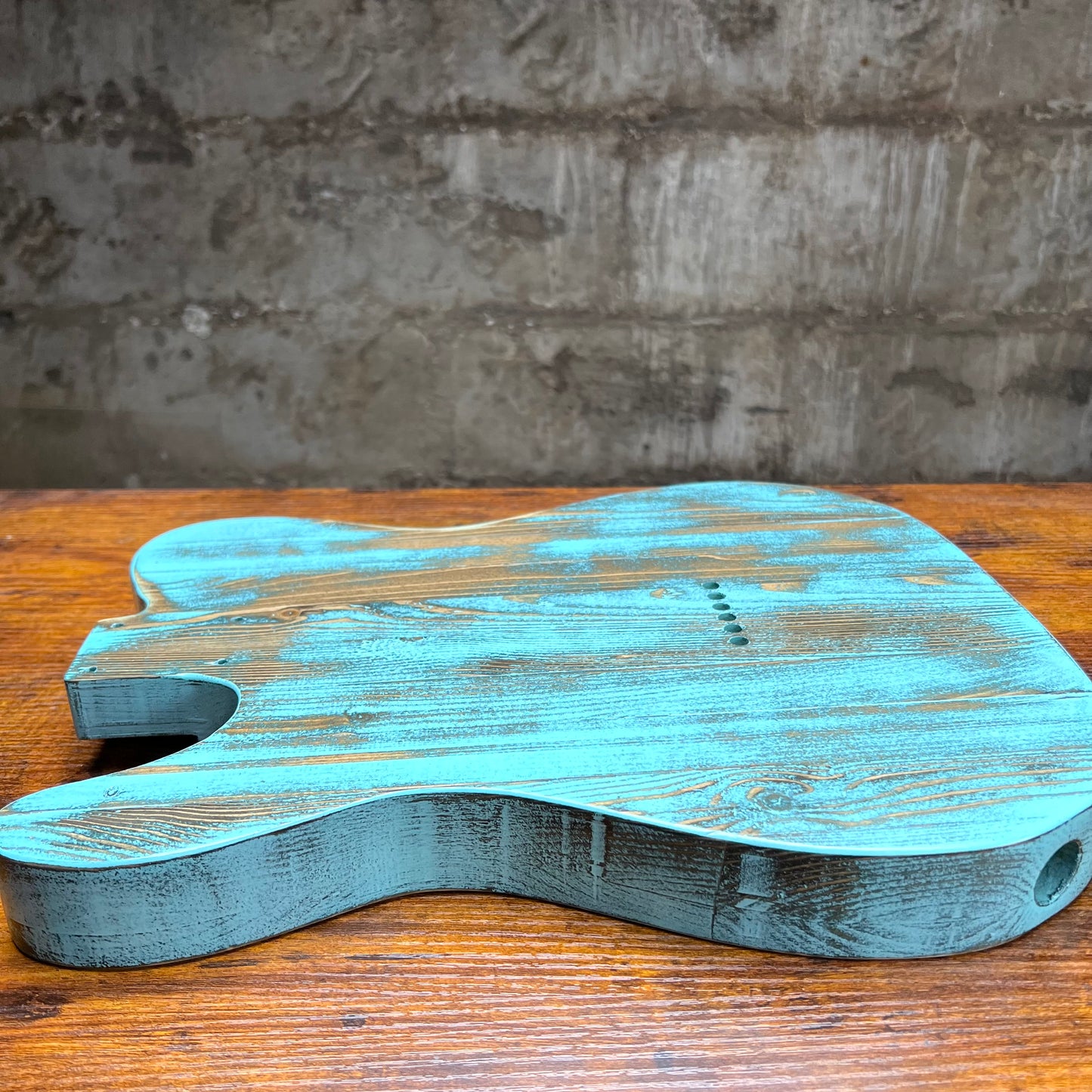 Warmtone Custom Guitars Relic Tele Style Guitar Body “Icy Mountain” Nitro