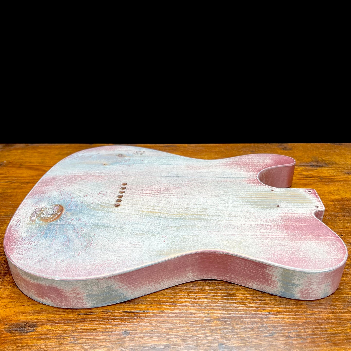 Warmtone Custom Guitars Relic Tele Style Guitar Body “Pink Winter” Nitro