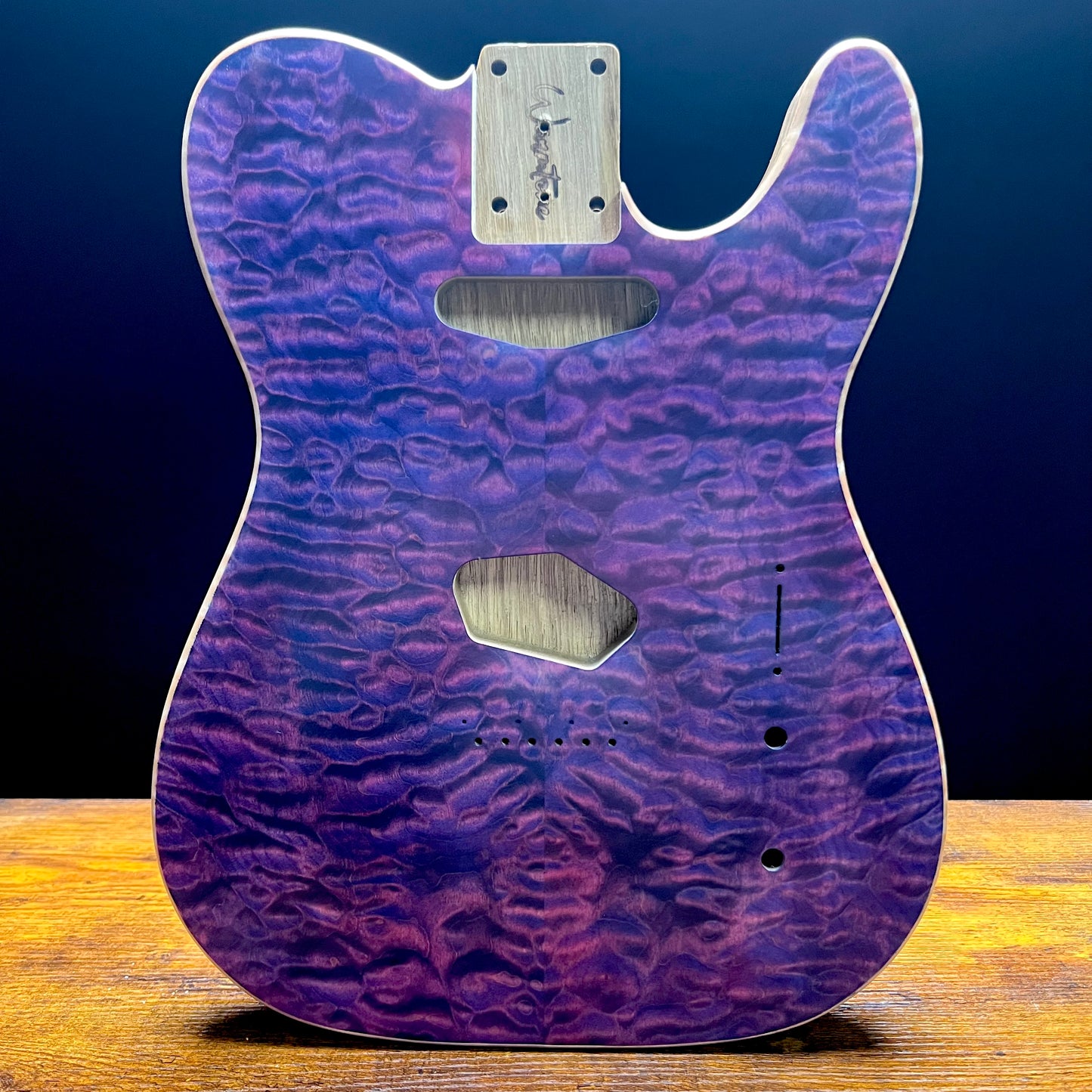 Warmtone CG Tele Guitar Body “Purple Waves” Quilt Maple/Limba