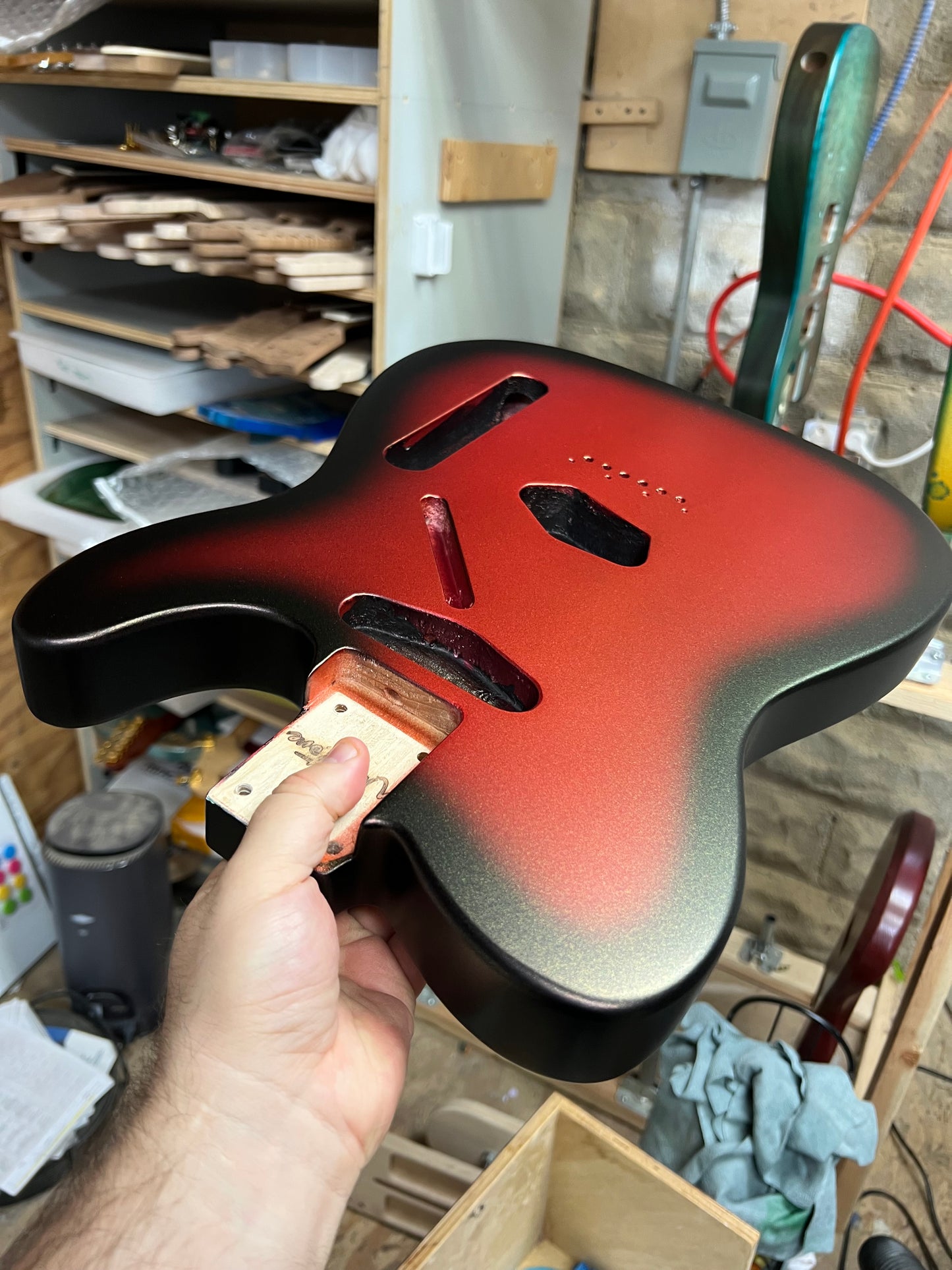 Warmtone Custom Guitars Tele Guitar Body "Royal Red” Burst 4.9lbs