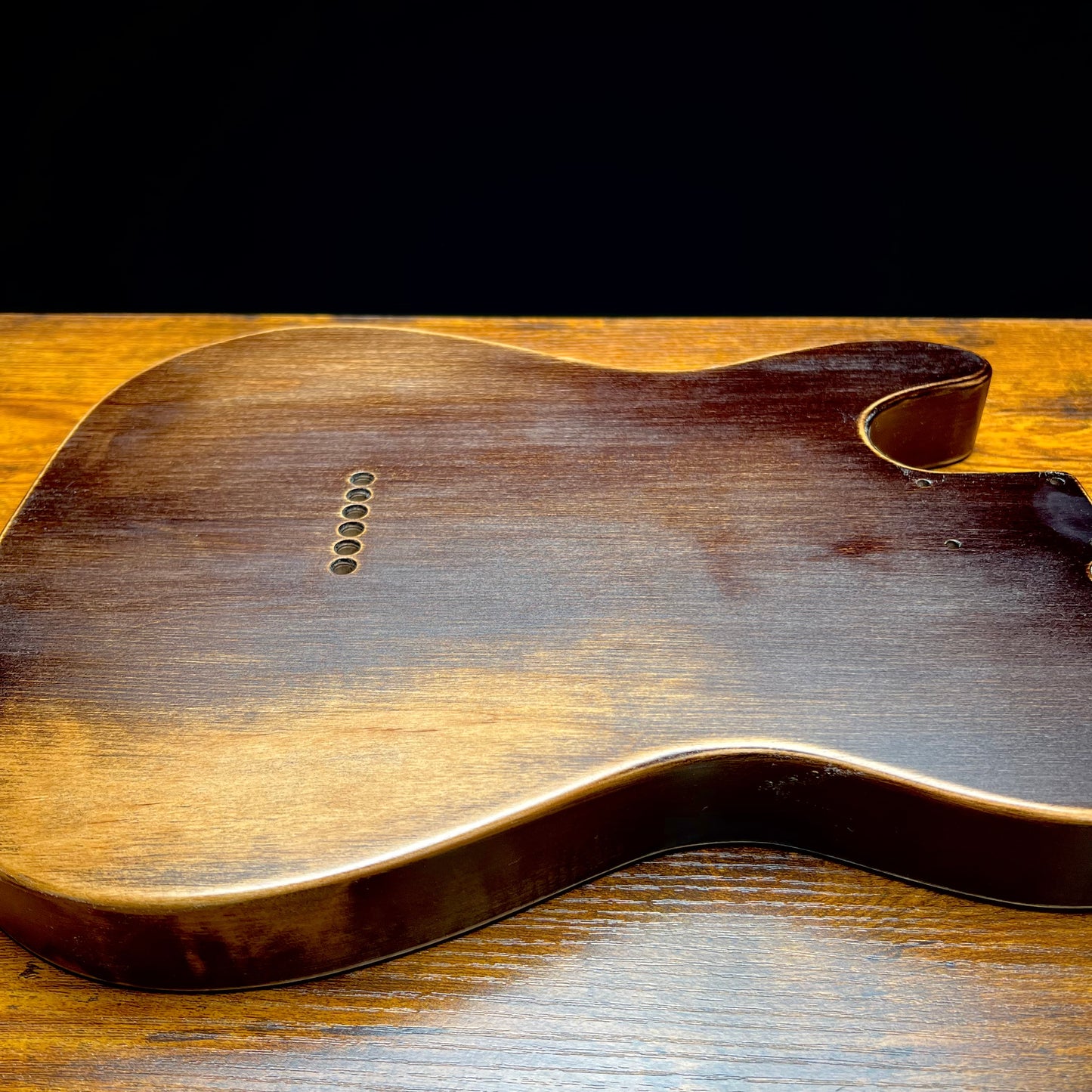 Warmtone Custom Guitars Relic Tele Style Guitar Body “Aged Man” Nitro Flamed Maple