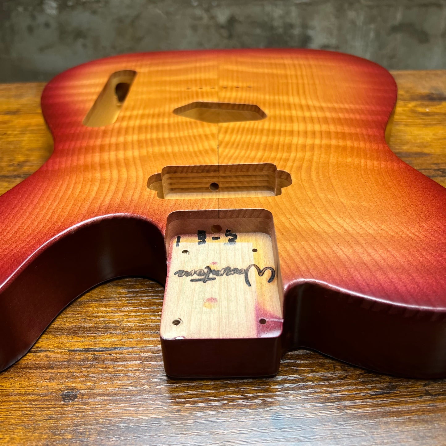 Warmtone CG Tele “Flamed Redwood” Guitar Body B Stock 3.3lbs