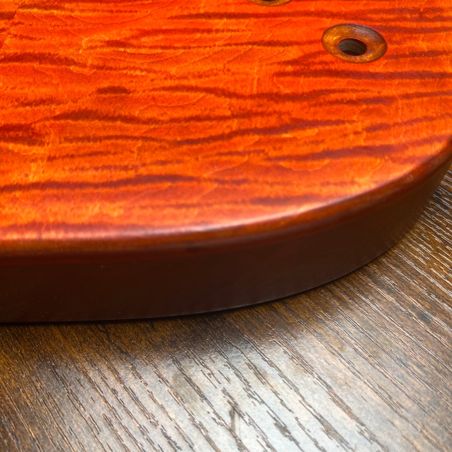 Holy Grail Guitars HHH Tele Flamed Maple Guitar Body “Flames” 1 pc Mahogany