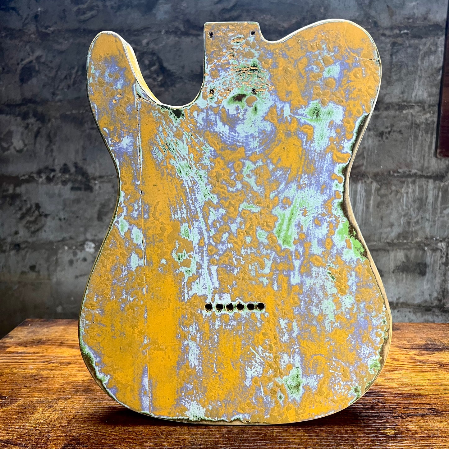 Warmtone Custom Guitars Relic Tele Style Guitar Body “Retro Yellow” Nitro 3lbs