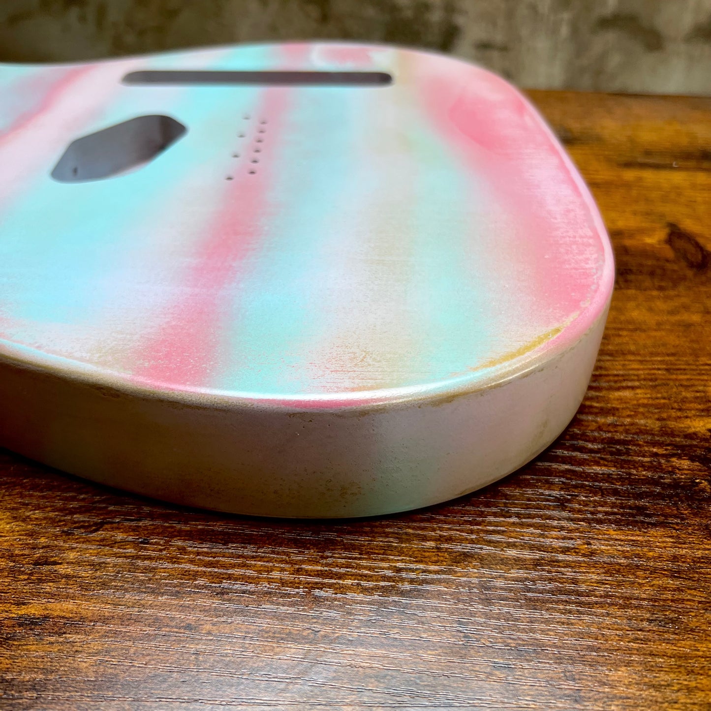 Warmtone Custom Guitars Relic Tele Style Guitar Body “Cotton Candy” Nitro