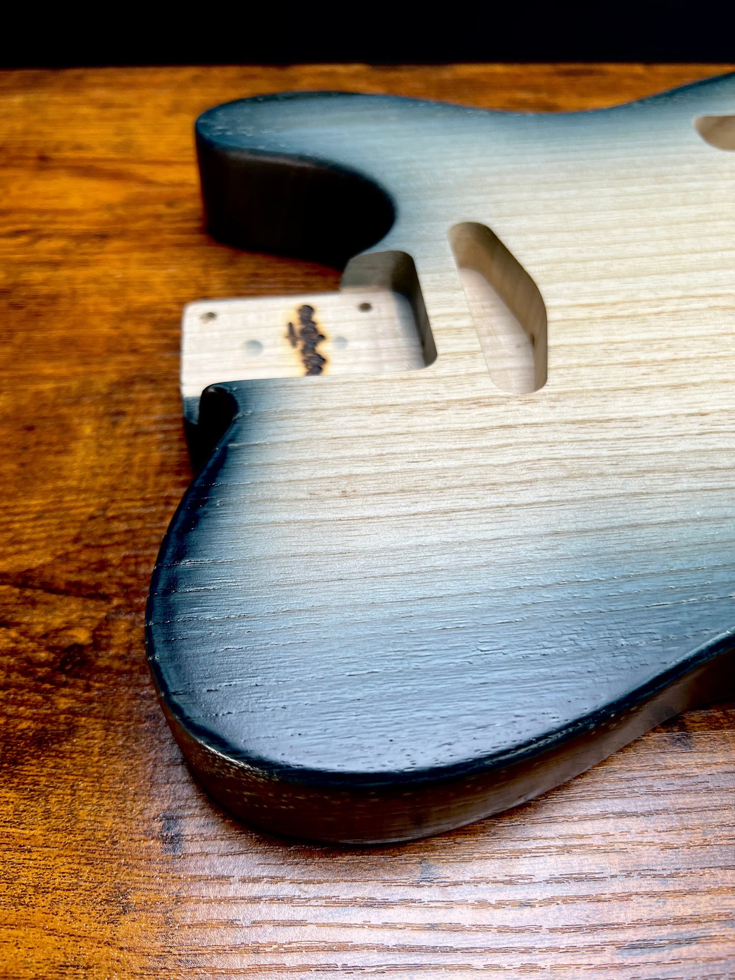 Warmtone Custom Guitars Tele Guitar Body “Midnight Bust” 2 Pc Ash