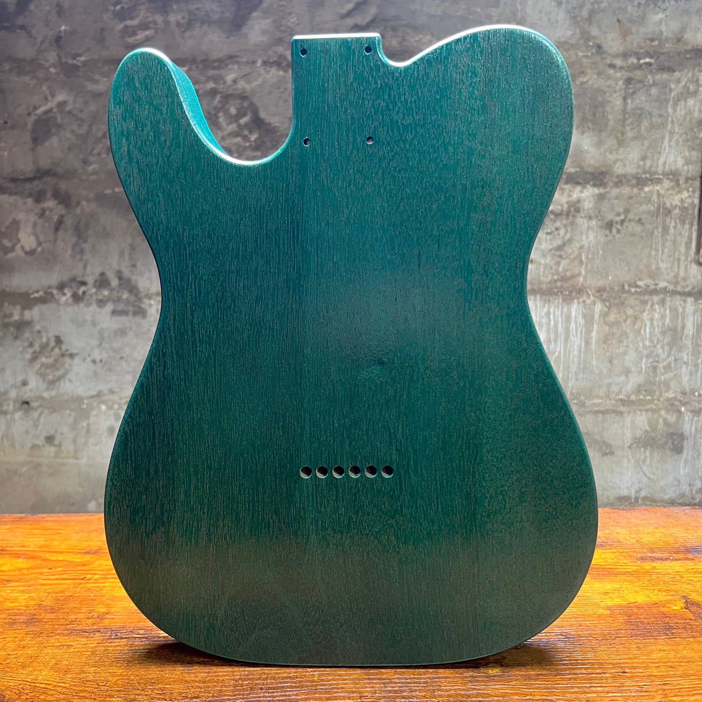 Holy Grail Guitars Tele Flamed Maple Guitar Body “Aqua Green” 1 pc Mahogany