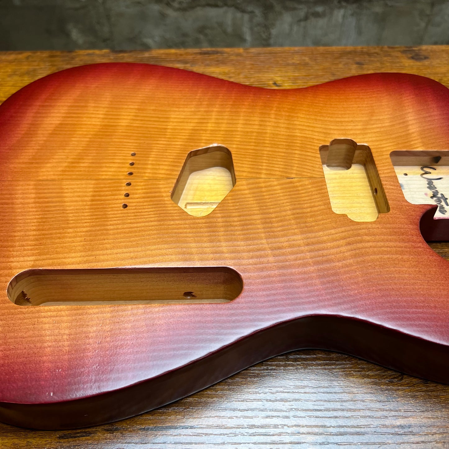 Warmtone CG Tele “Flamed Redwood” Guitar Body B Stock 3.3lbs