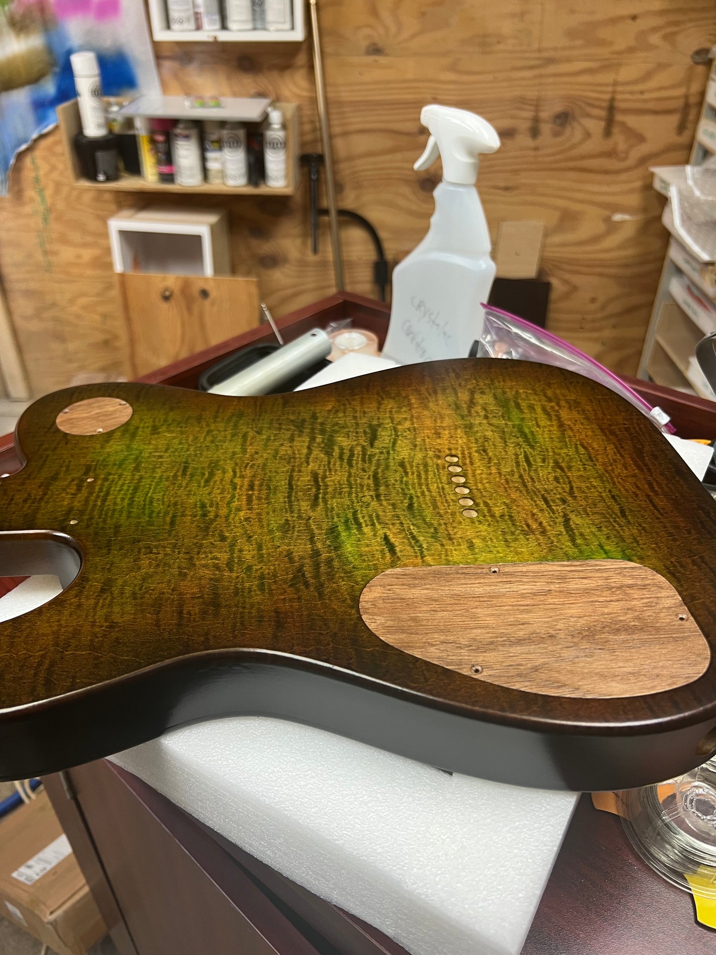 Warmtone CG HHH Tele Guitar Body 2 Sided Flamed Maple “Forest Sunset”