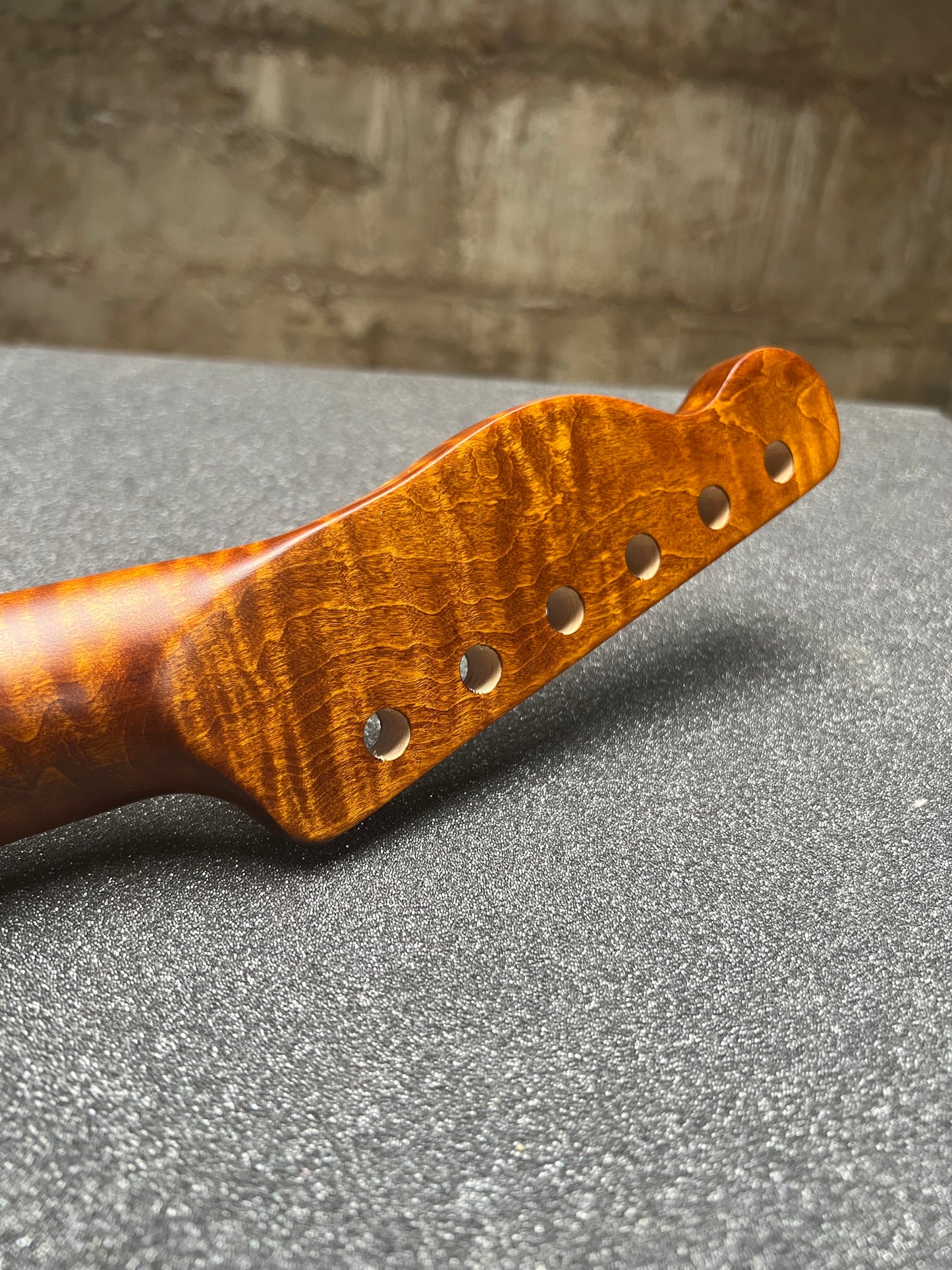 Rustic Brown Flamed Maple Tele Style Neck C Shape Satin 9.5 Radius #17