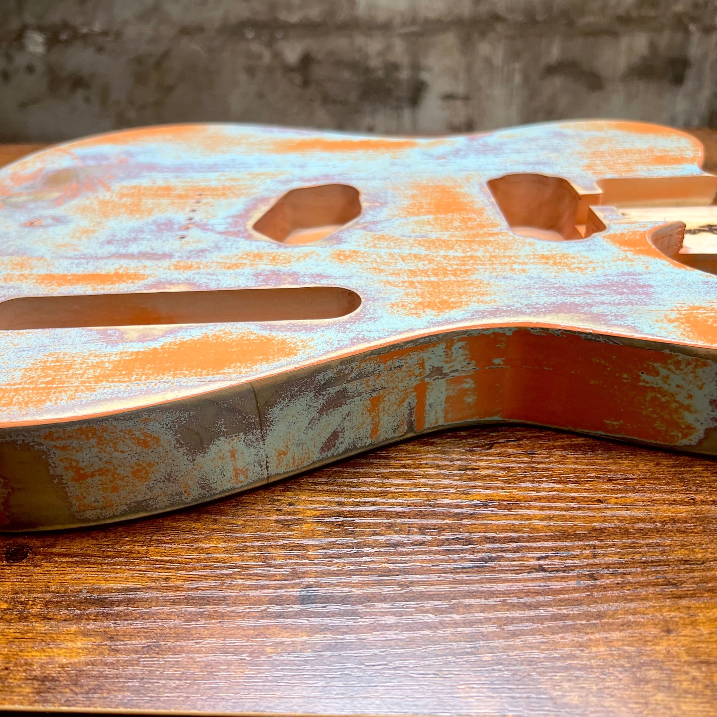 Warmtone Custom Guitars Relic Tele Style Guitar Body “Creamsicle” Nitro 3lbs