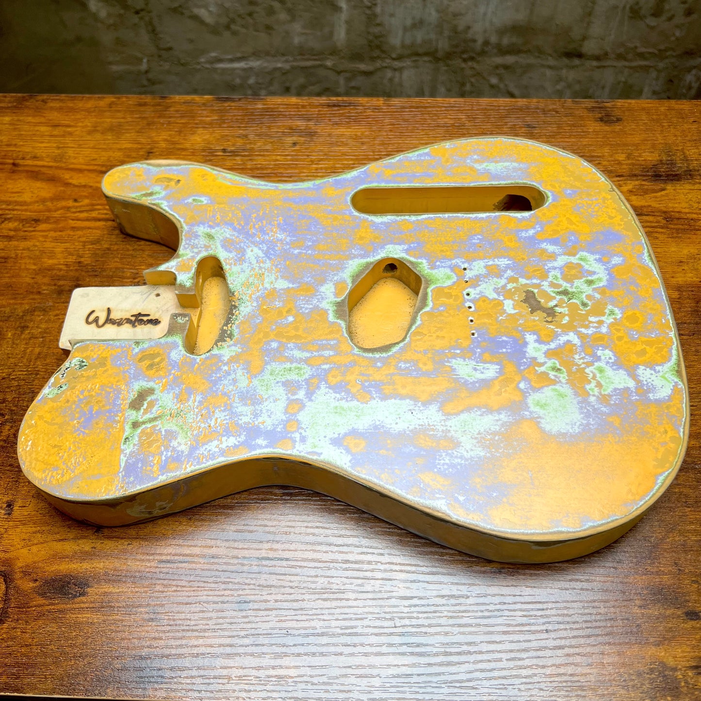 Warmtone Custom Guitars Relic Tele Style Guitar Body “Retro Yellow” Nitro 3lbs
