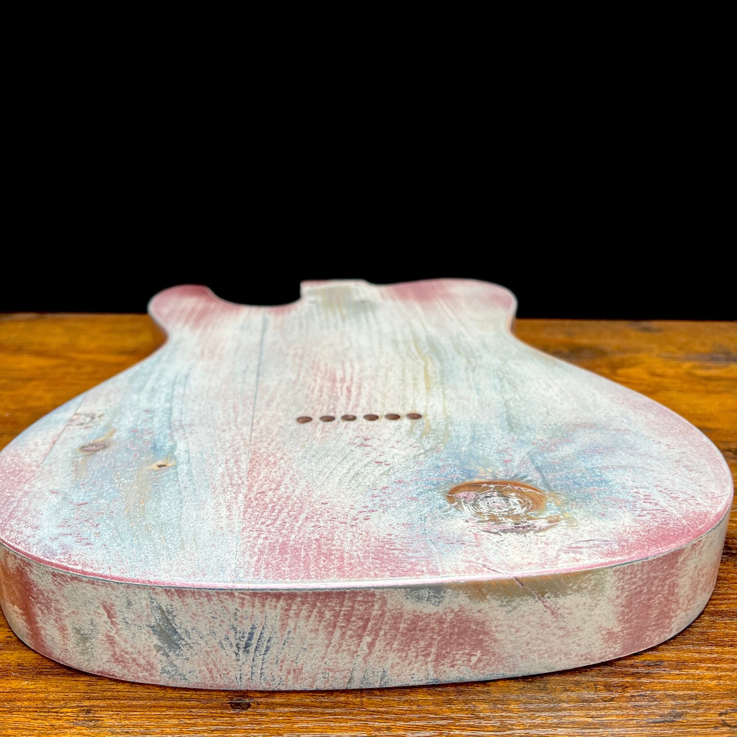 Warmtone Custom Guitars Relic Tele Style Guitar Body “Pink Winter” Nitro