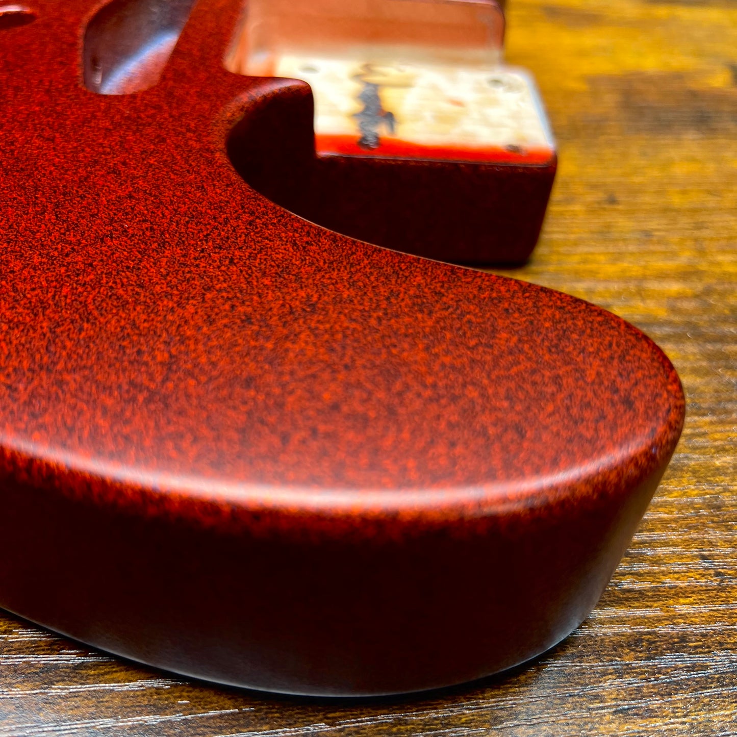 Warmtone Custom Guitars Alder Tele Guitar Body "Satin Red Sparkle" 5.2lbs