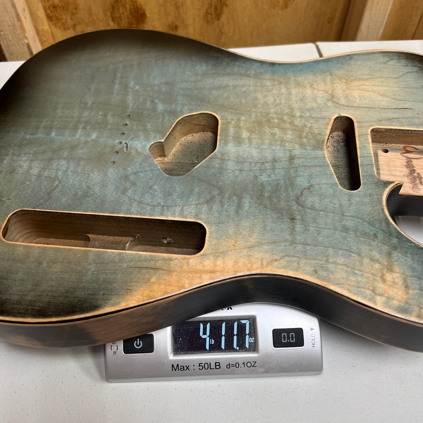 Warmtone Custom Guitars Relic Tele Style Guitar Body “Aged Man” Nitro Flamed Maple