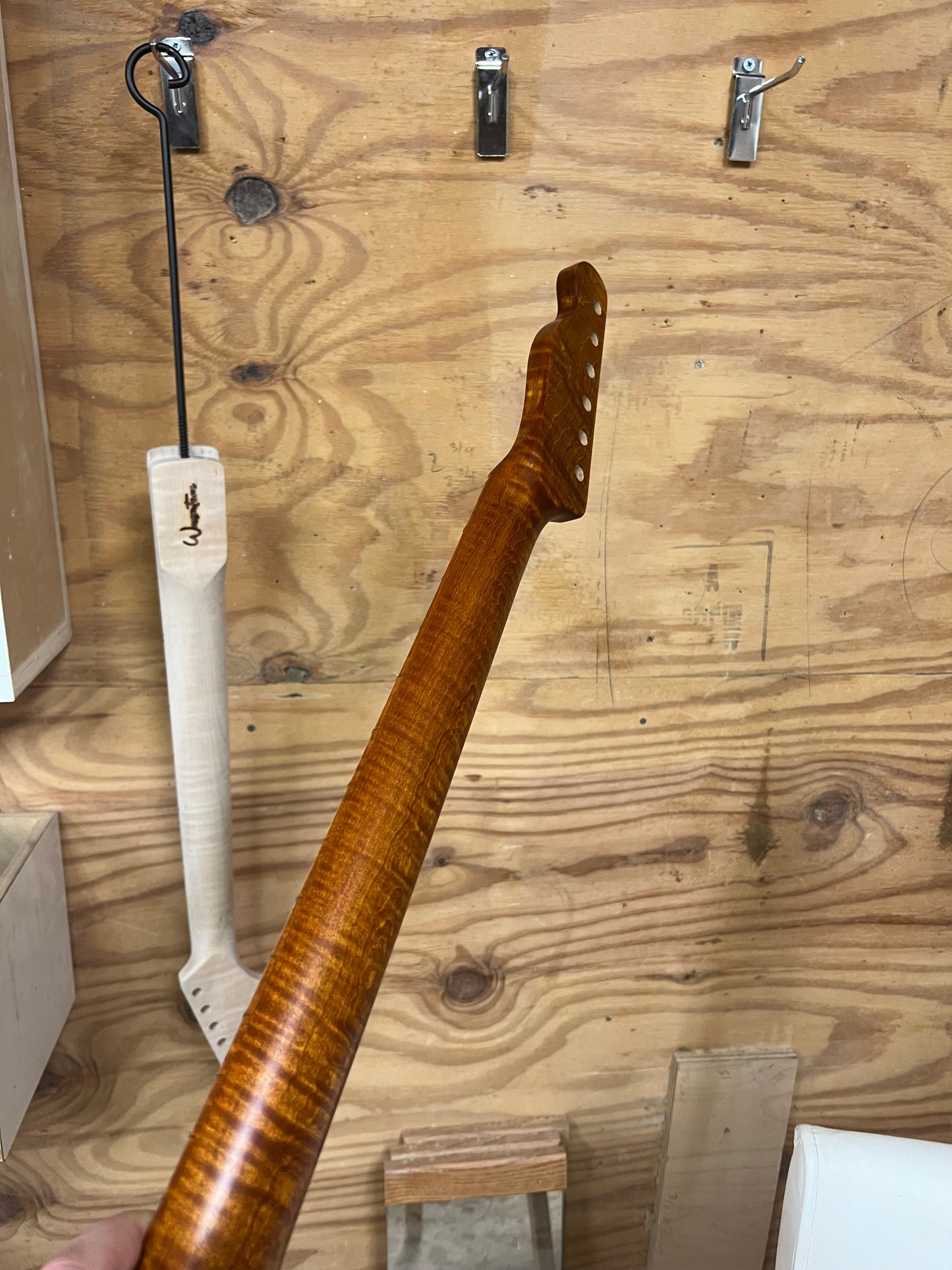 Rustic Brown Flamed Maple Tele Style Neck C Shape Satin 9.5 Radius #17