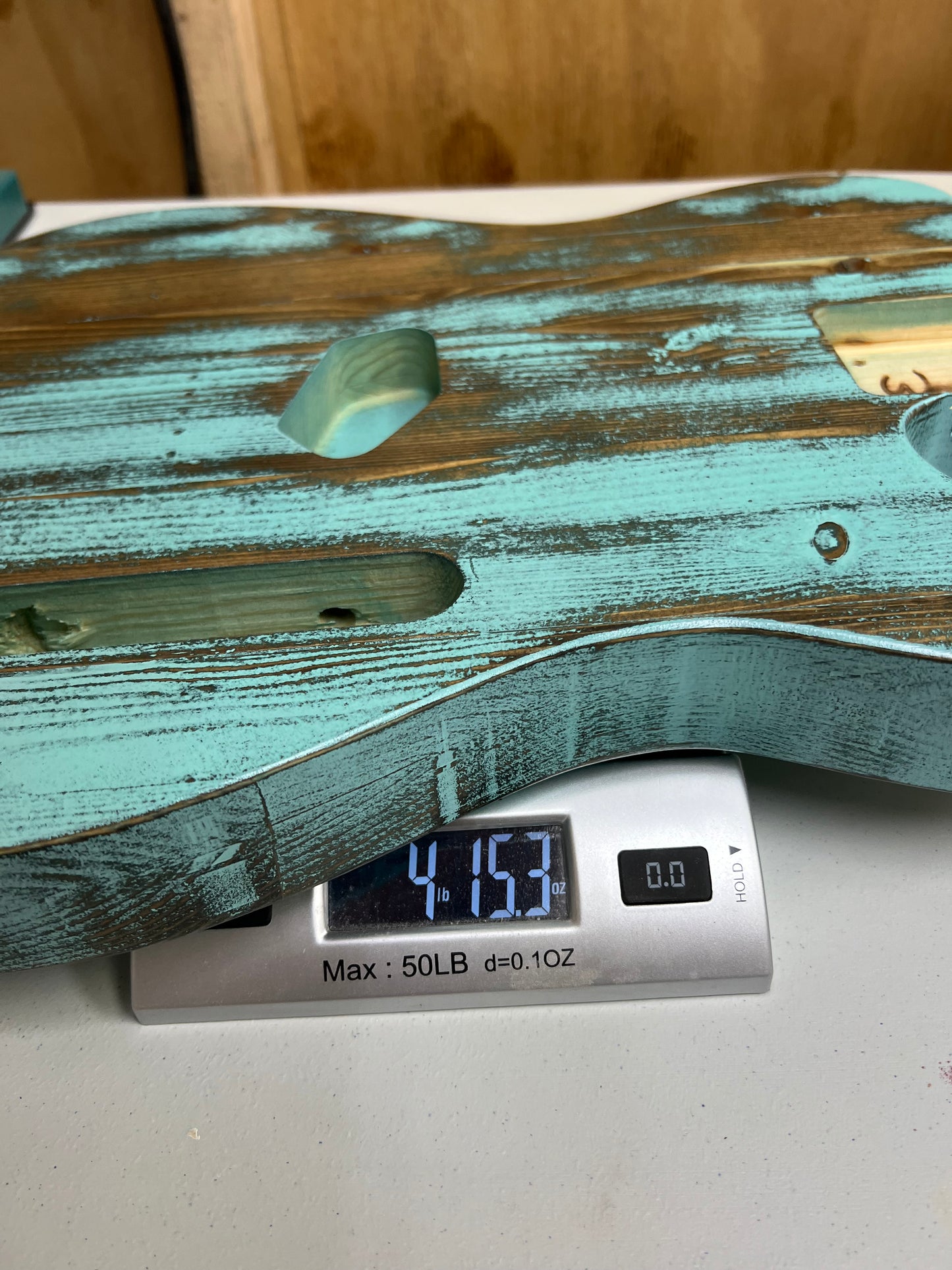 Warmtone Custom Guitars Relic Tele Style Guitar Body “Icy Mountain” Nitro
