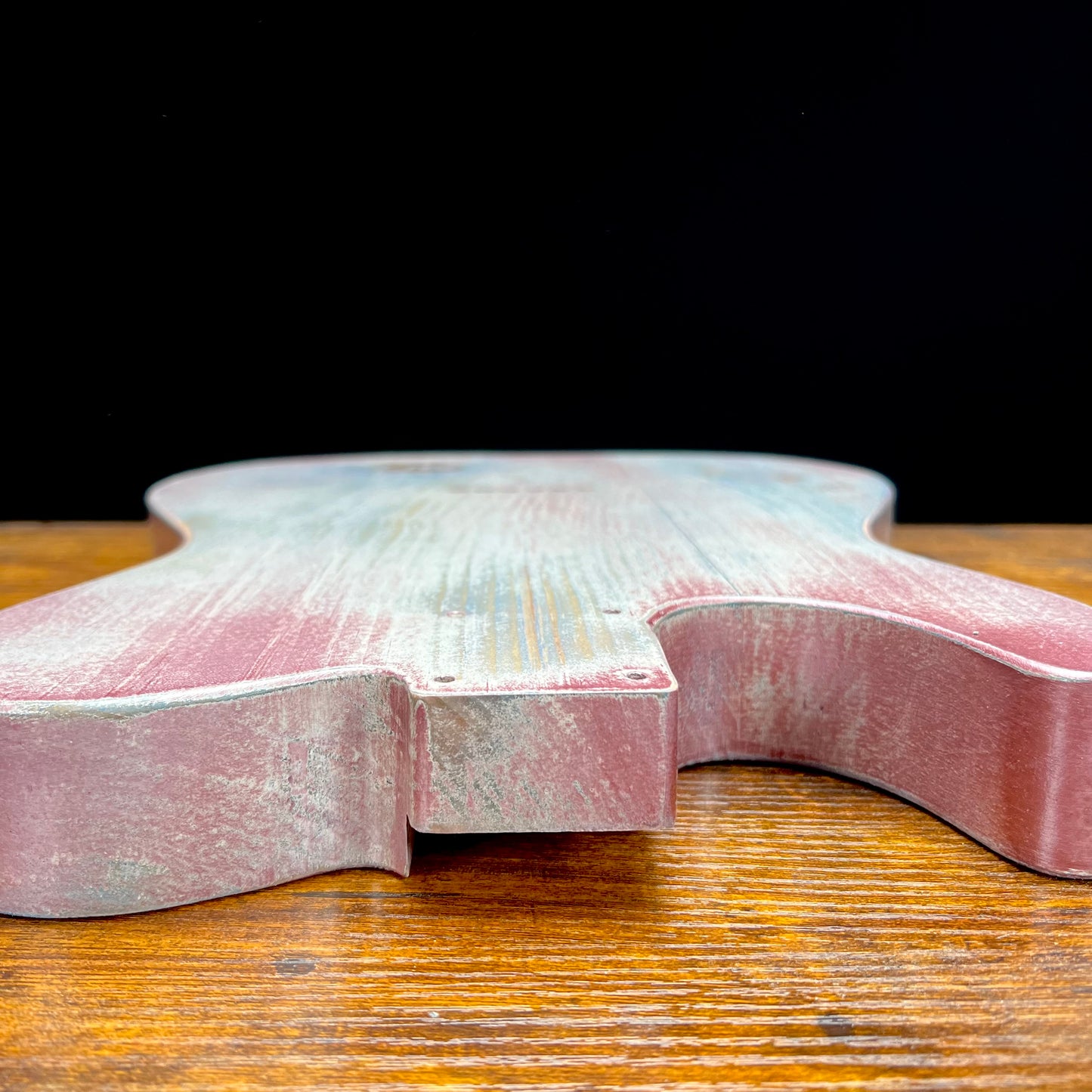 Warmtone Custom Guitars Relic Tele Style Guitar Body “Pink Winter” Nitro