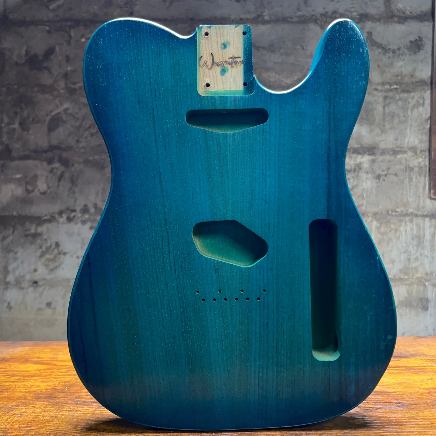 Warmtone Custom Guitars Tele Guitar Body “Coral Blue” 2 Pc Ash