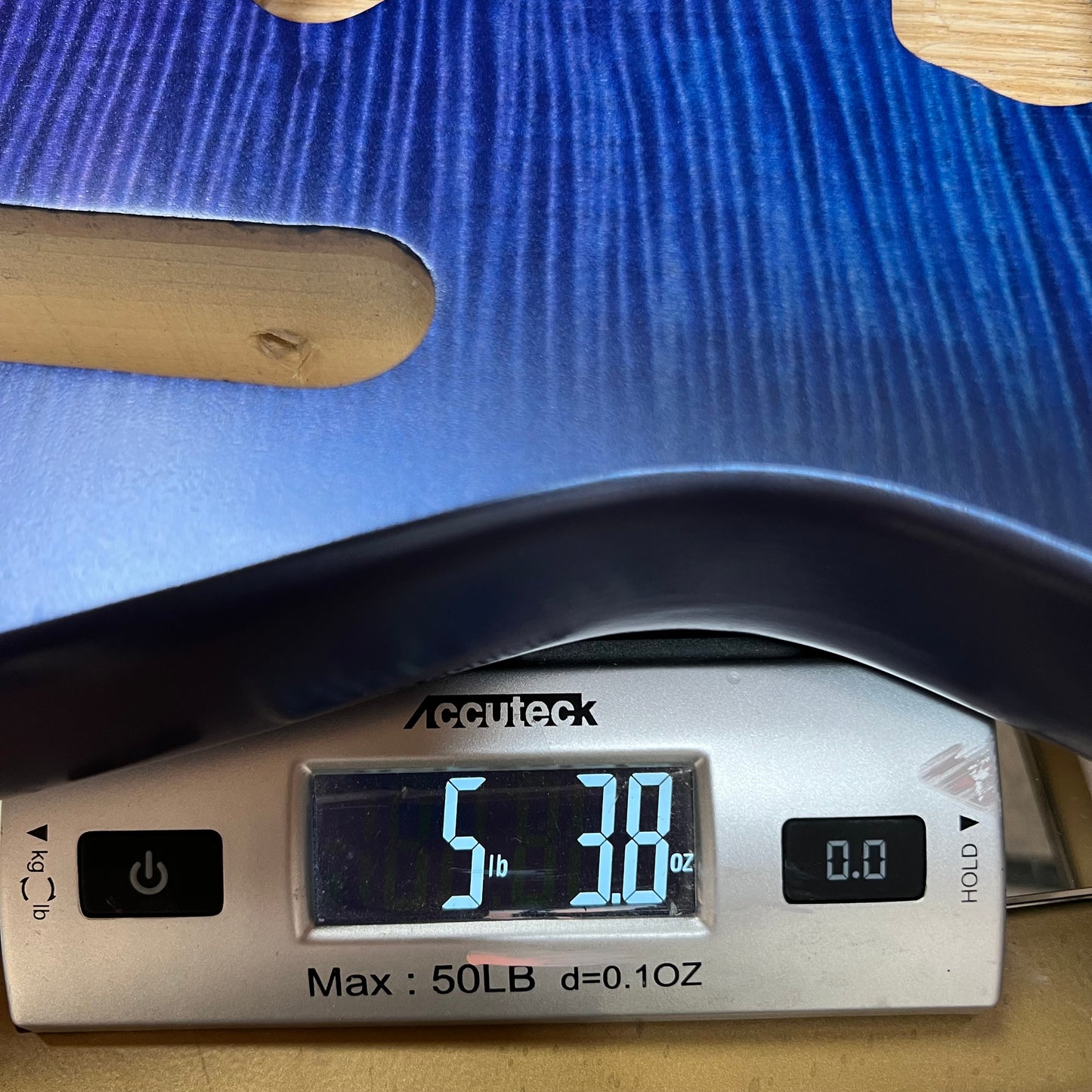 Warmtone Custom Guitars Tele Style Guitar Body “Purple to Blue" Flamed Maple