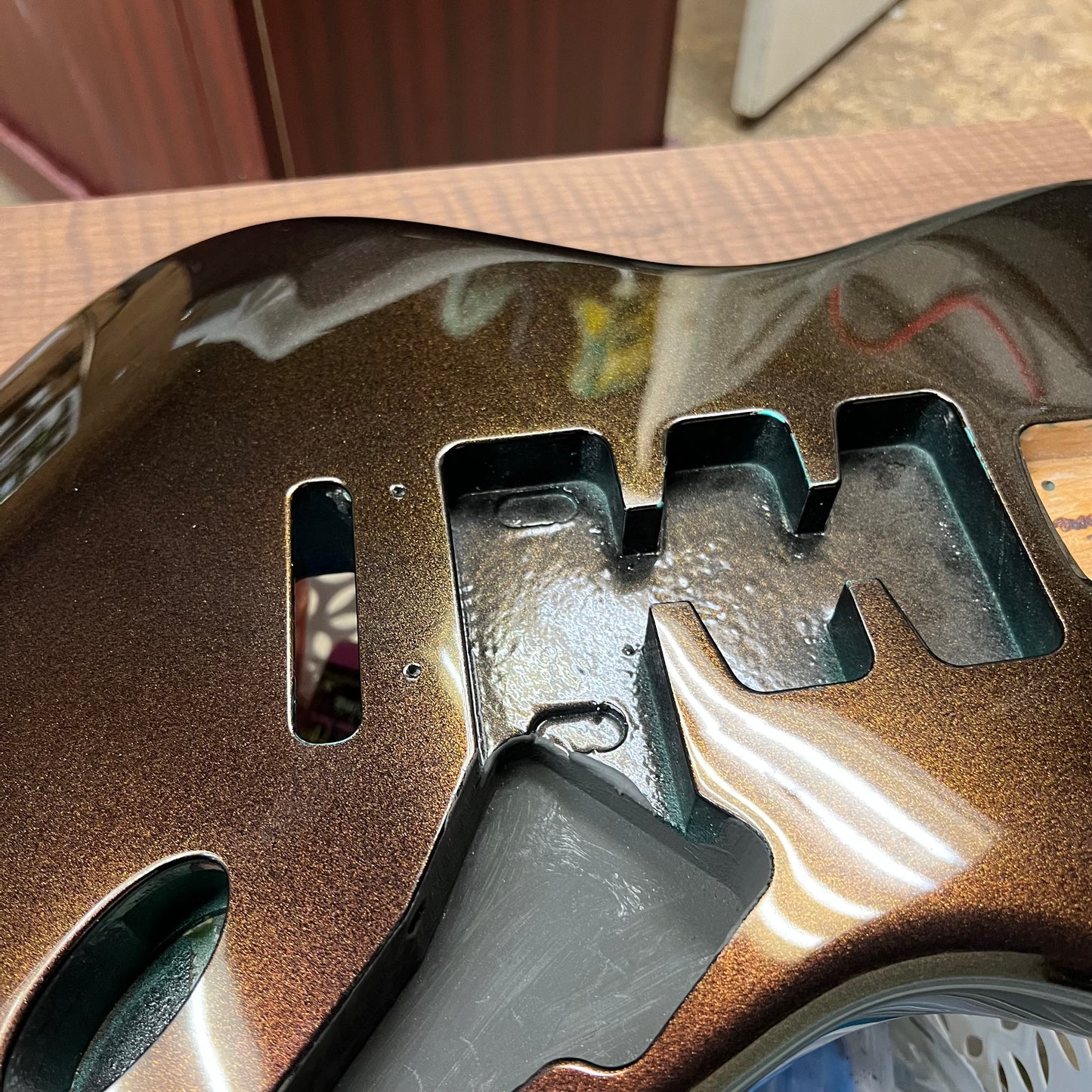 Warmtone Custom Guitars Strat Guitar Body “Mocha Sparkle”