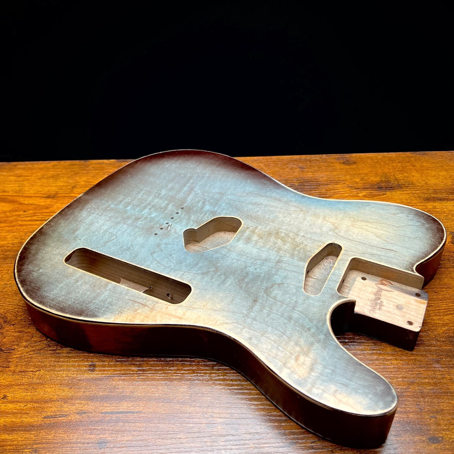 Warmtone Custom Guitars Relic Tele Style Guitar Body “Aged Man” Nitro Flamed Maple
