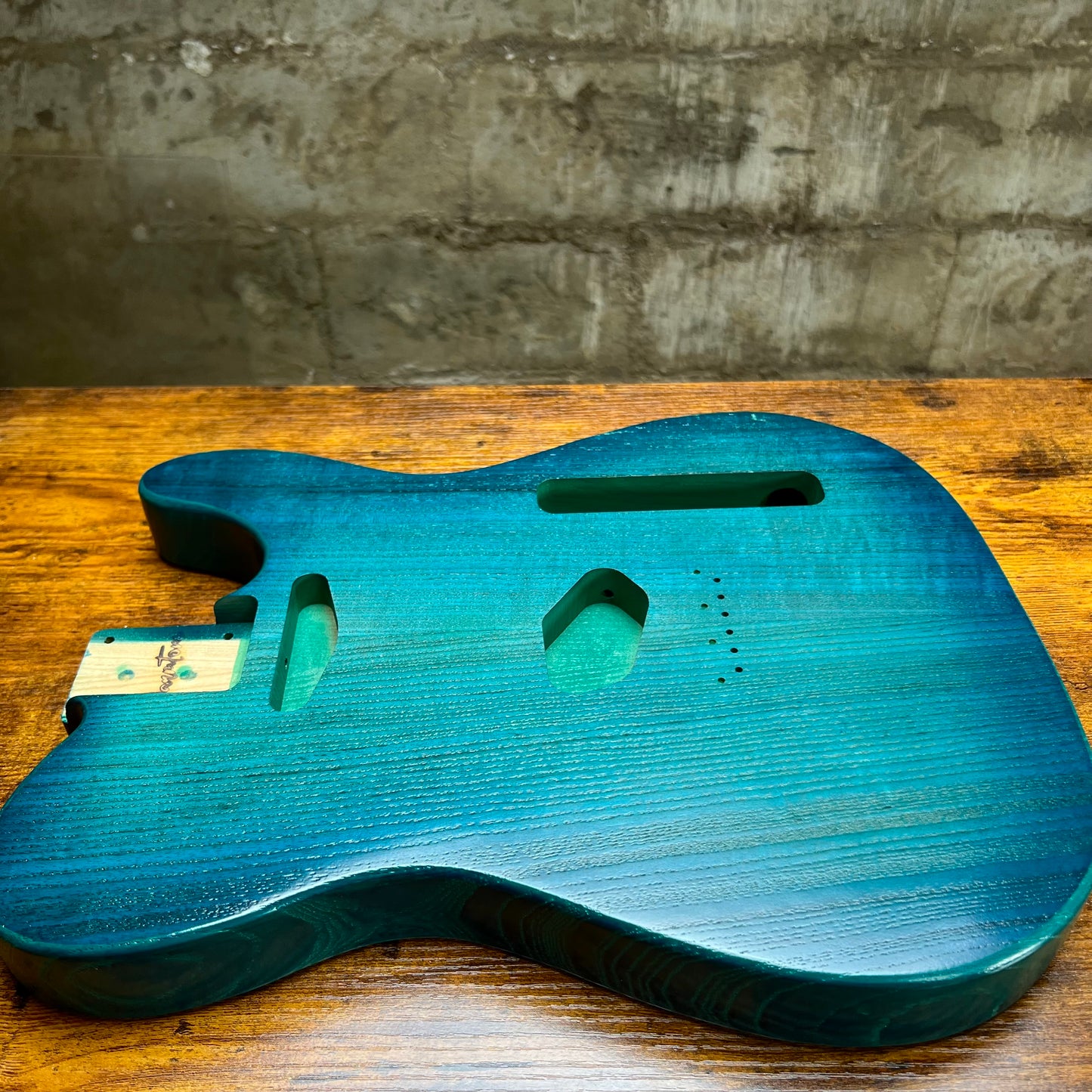 Warmtone Custom Guitars Tele Guitar Body “Coral Blue” 2 Pc Ash