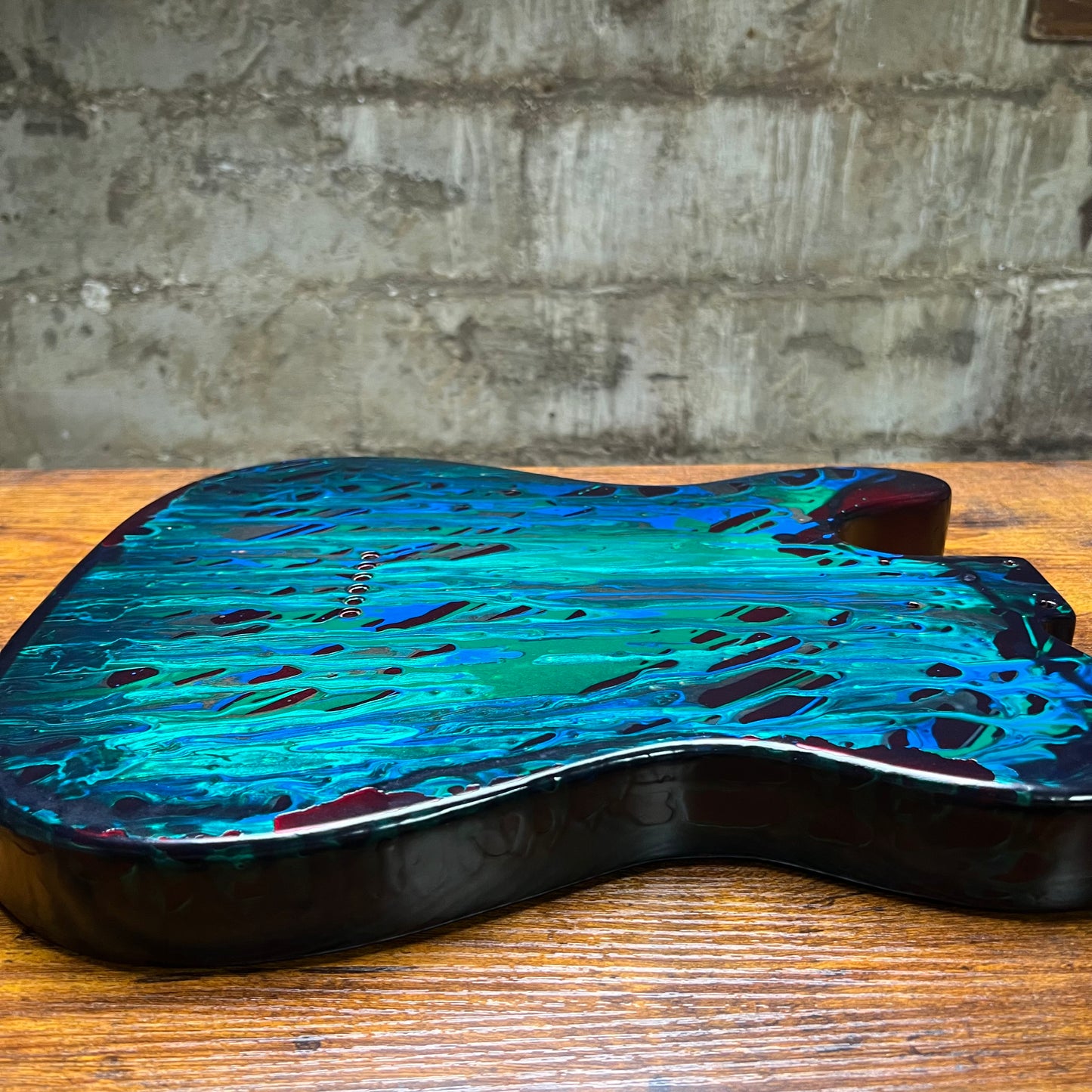 Warmtone Custom Guitars Relic Tele Style Guitar Body “Dark Pour” B Stock