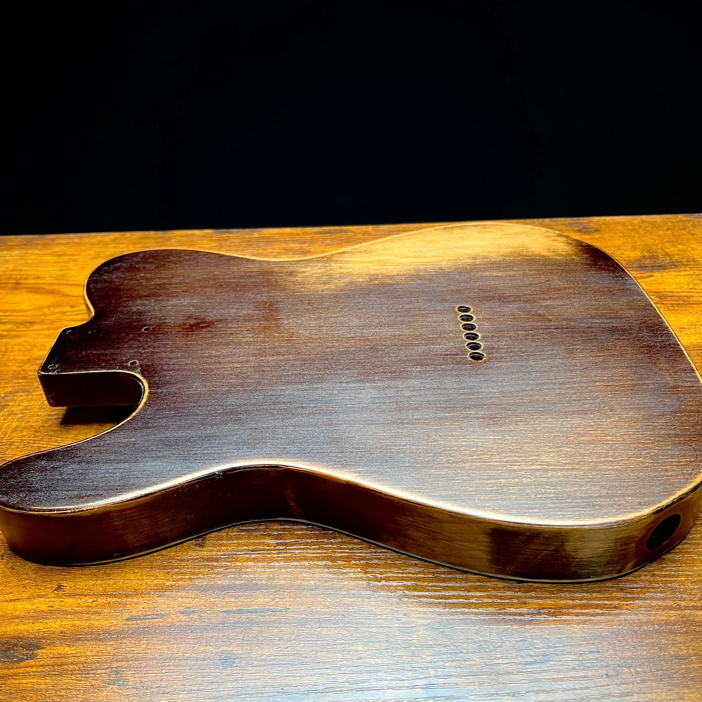 Warmtone Custom Guitars Relic Tele Style Guitar Body “Aged Man” Nitro Flamed Maple