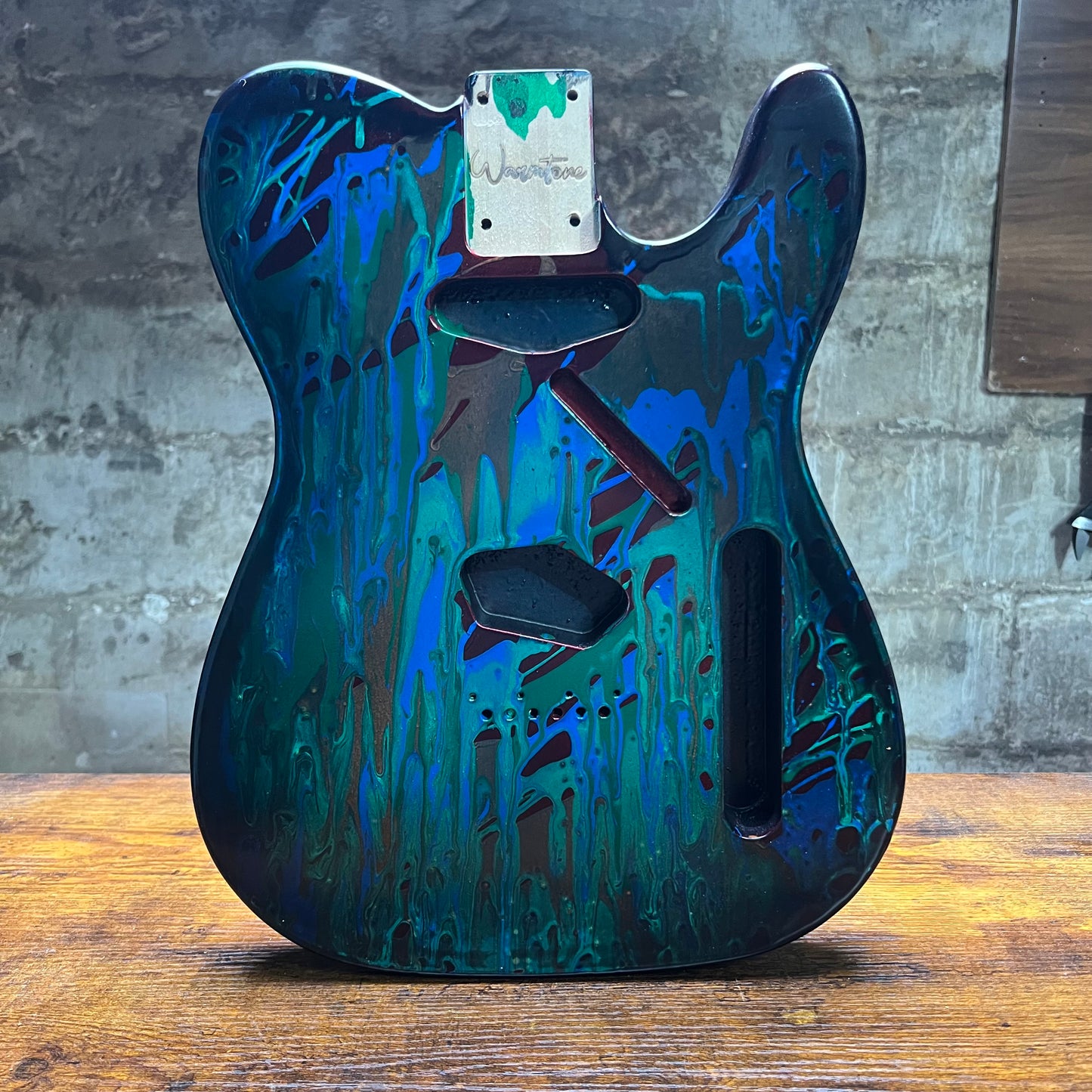 Warmtone Custom Guitars Relic Tele Style Guitar Body “Dark Pour” B Stock