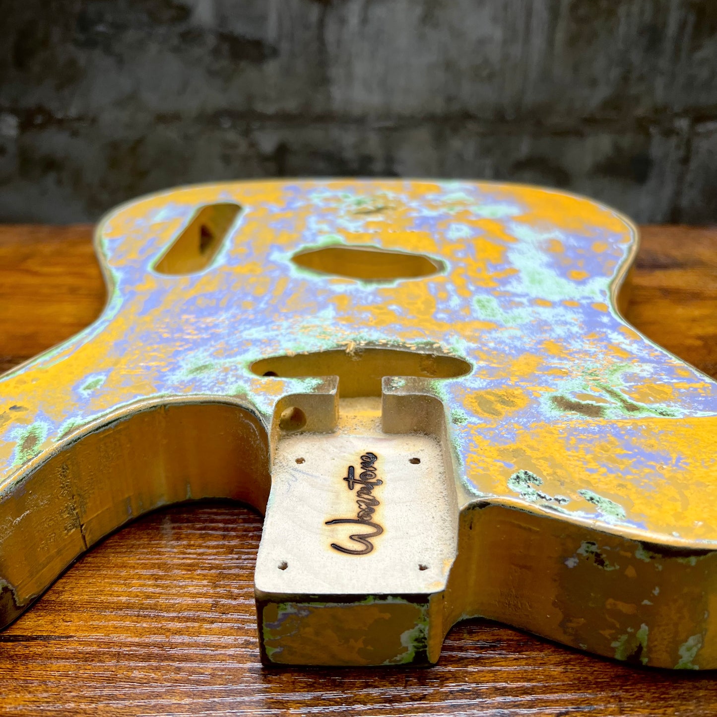 Warmtone Custom Guitars Relic Tele Style Guitar Body “Retro Yellow” Nitro 3lbs