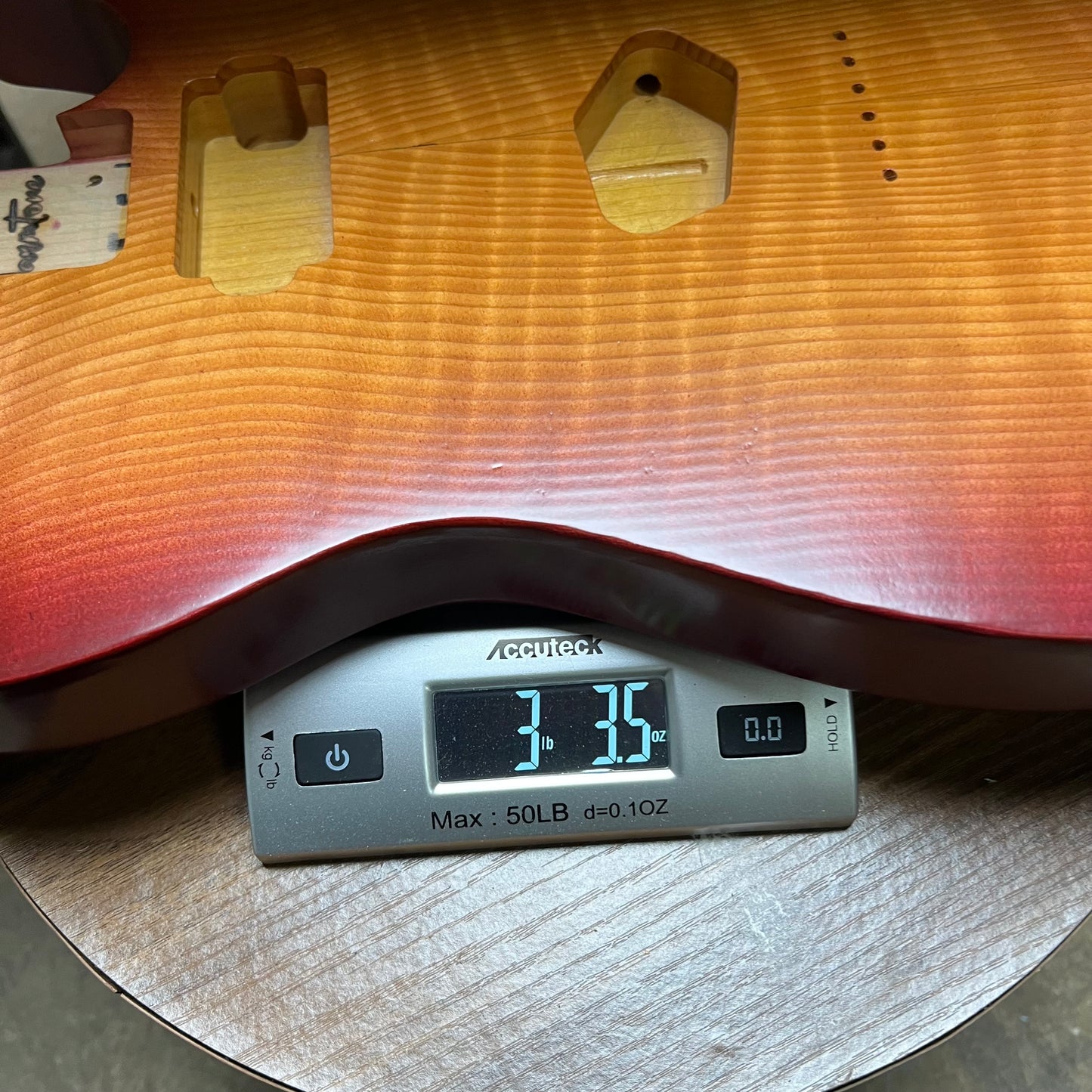 Warmtone CG Tele “Flamed Redwood” Guitar Body B Stock 3.3lbs
