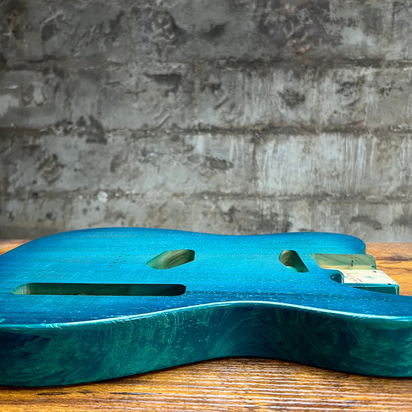Warmtone Custom Guitars Tele Guitar Body “Coral Blue” 2 Pc Ash