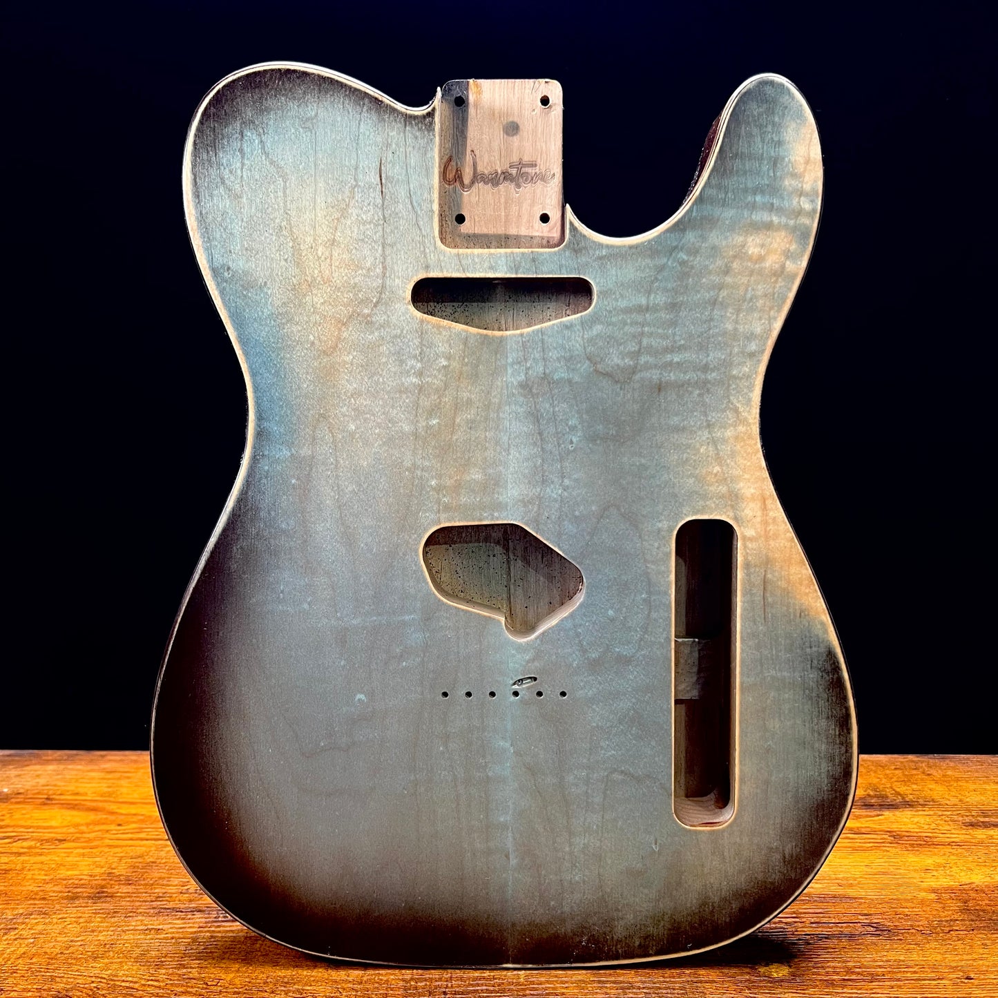 Warmtone Custom Guitars Relic Tele Style Guitar Body “Aged Man” Nitro Flamed Maple