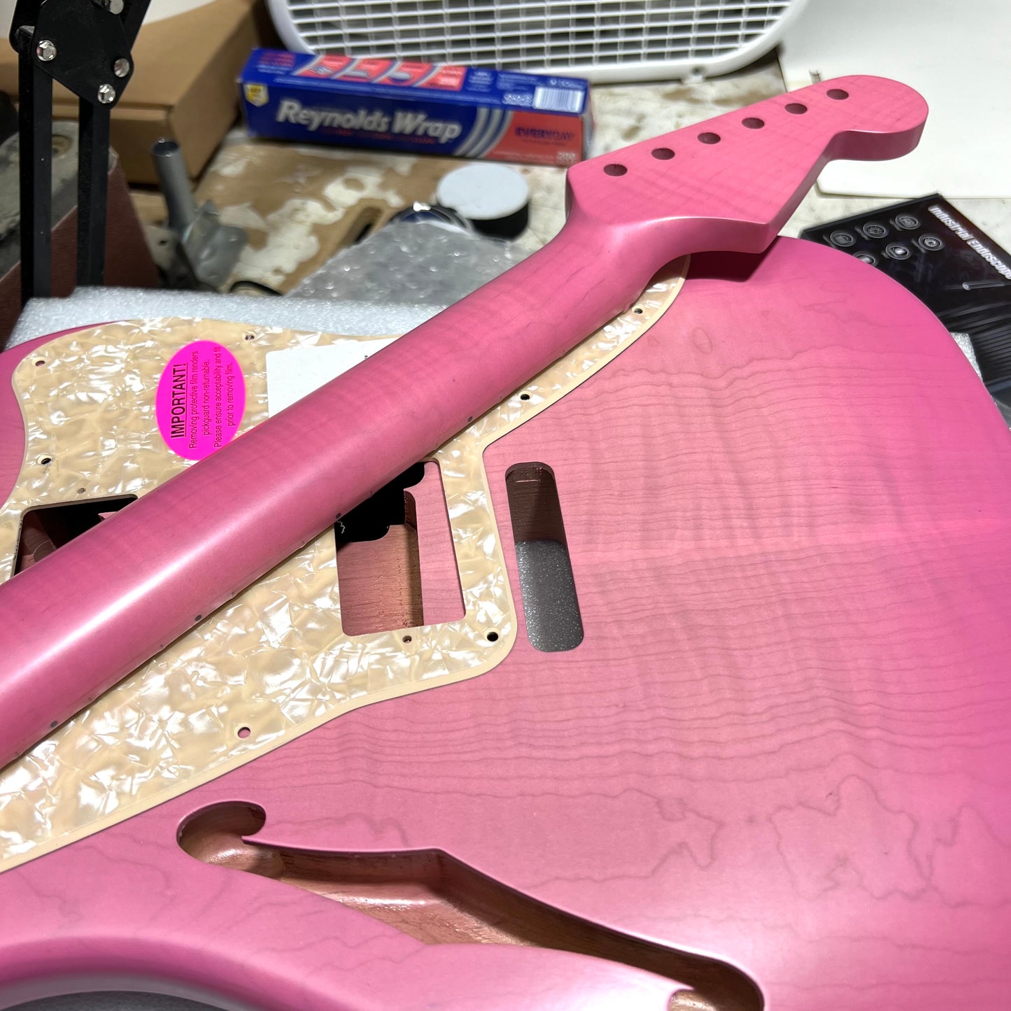 Warmoth Jazzmaster/ Flamed Maple Body & Neck “Pink Set”