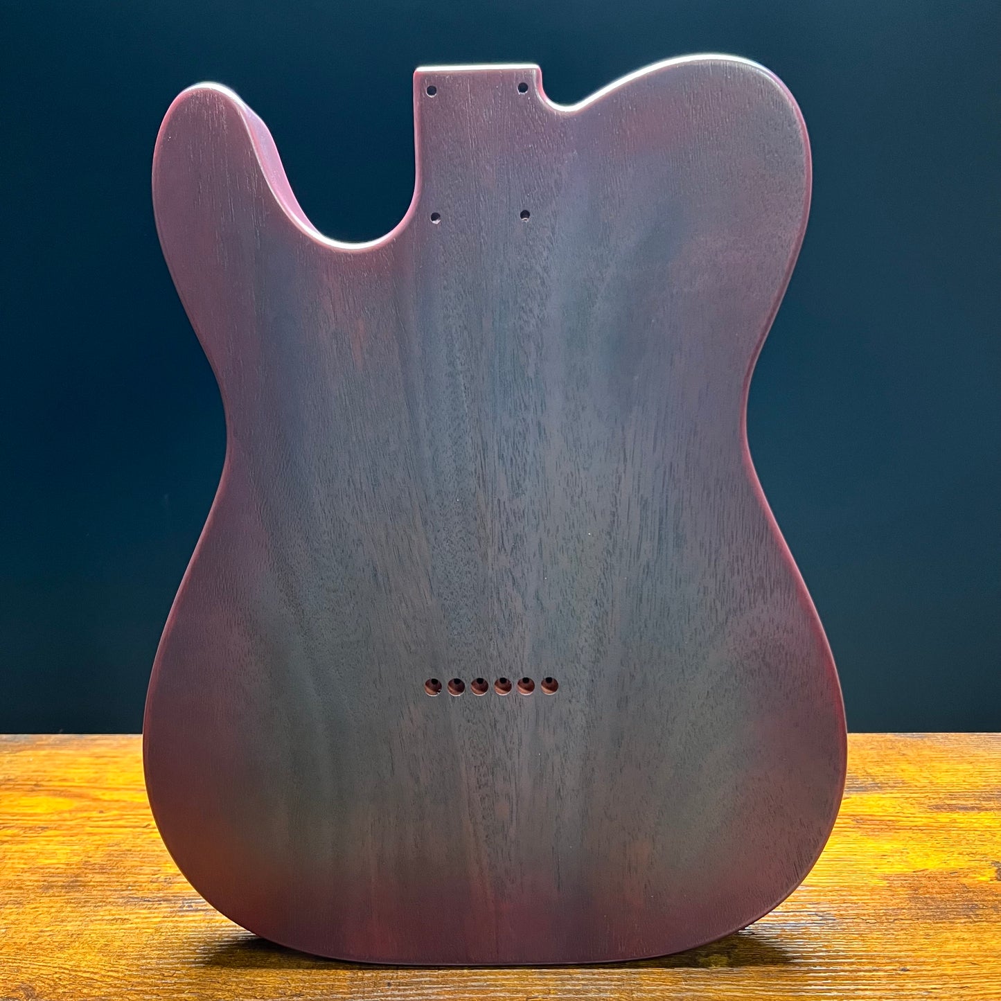 Holy Grail Guitars Tele Style Guitar Body “Purple Flames”Flamed Maple p90