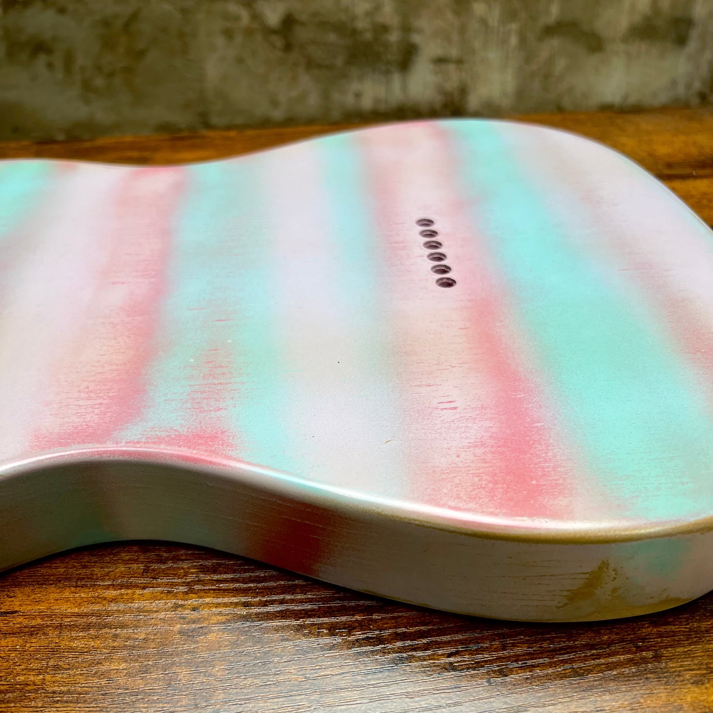 Warmtone Custom Guitars Relic Tele Style Guitar Body “Cotton Candy” Nitro