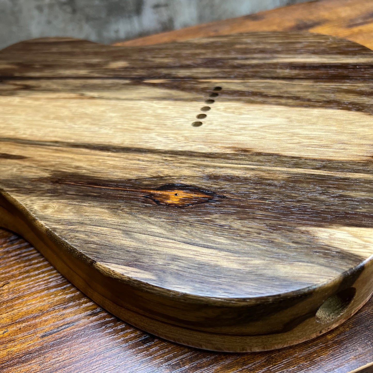 Warmtone CG Tele Guitar Body “Ruby Diamond” Maple Burl/Limba