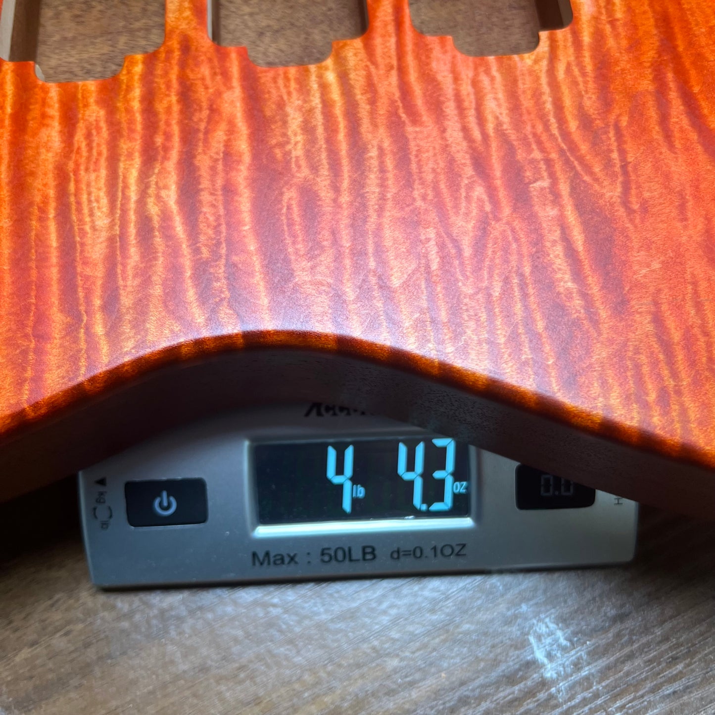 Holy Grail Guitars HHH Tele Flamed Maple Guitar Body “Flames” 1 pc Mahogany