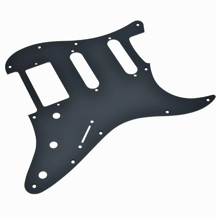 BLACK ANODIZED ALUMINUM Pickguard for HSS Strat 11 hole